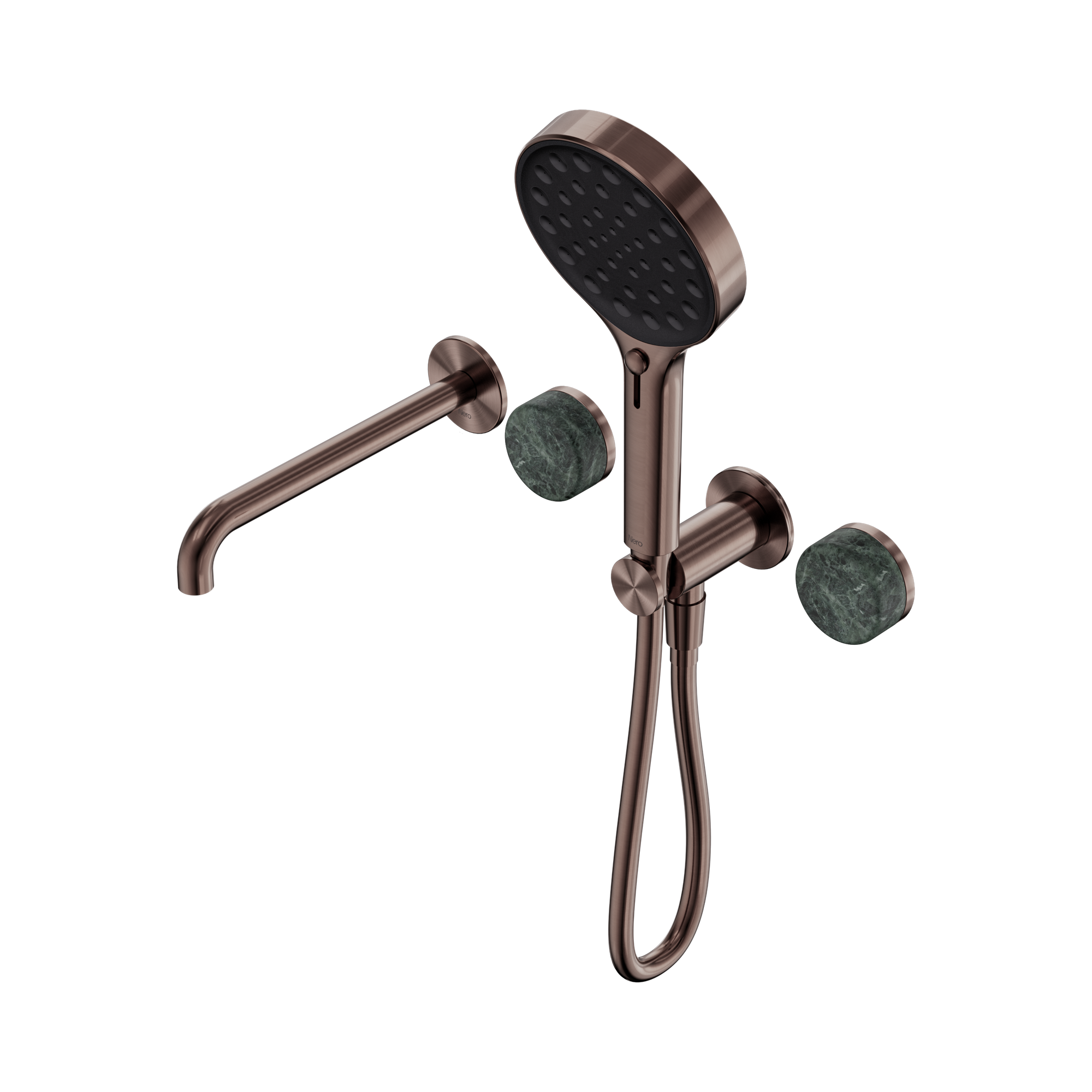 24 E014 BZ Serenity Progressive Shower System With Spout With Verde Alpi Handle And Serenity Hand Shower Brushed Bronze image 1