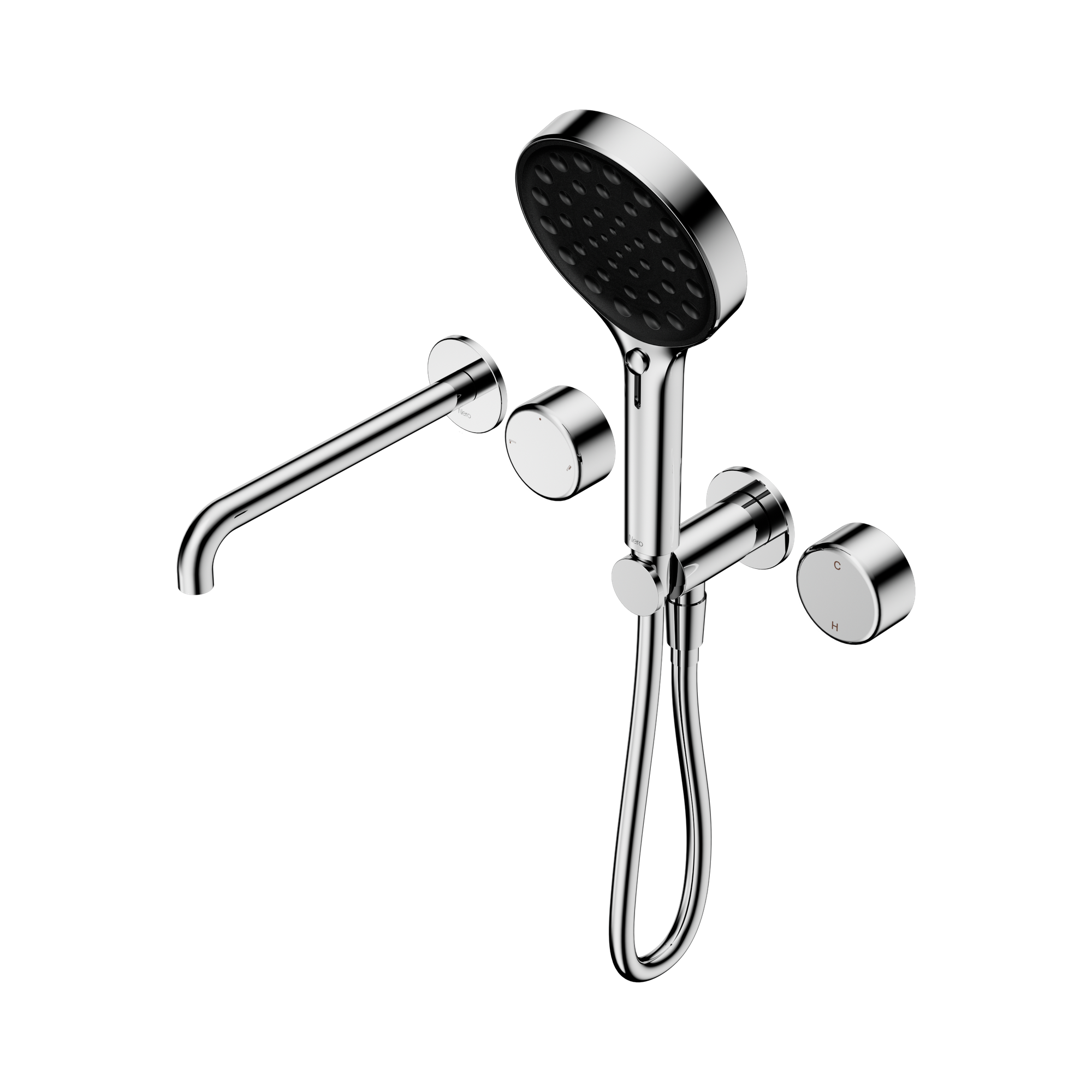 24 E018 CH Serenity Progressive Shower System With Spout With Metal Handle And Serenity Hand Shower Chrome image 1