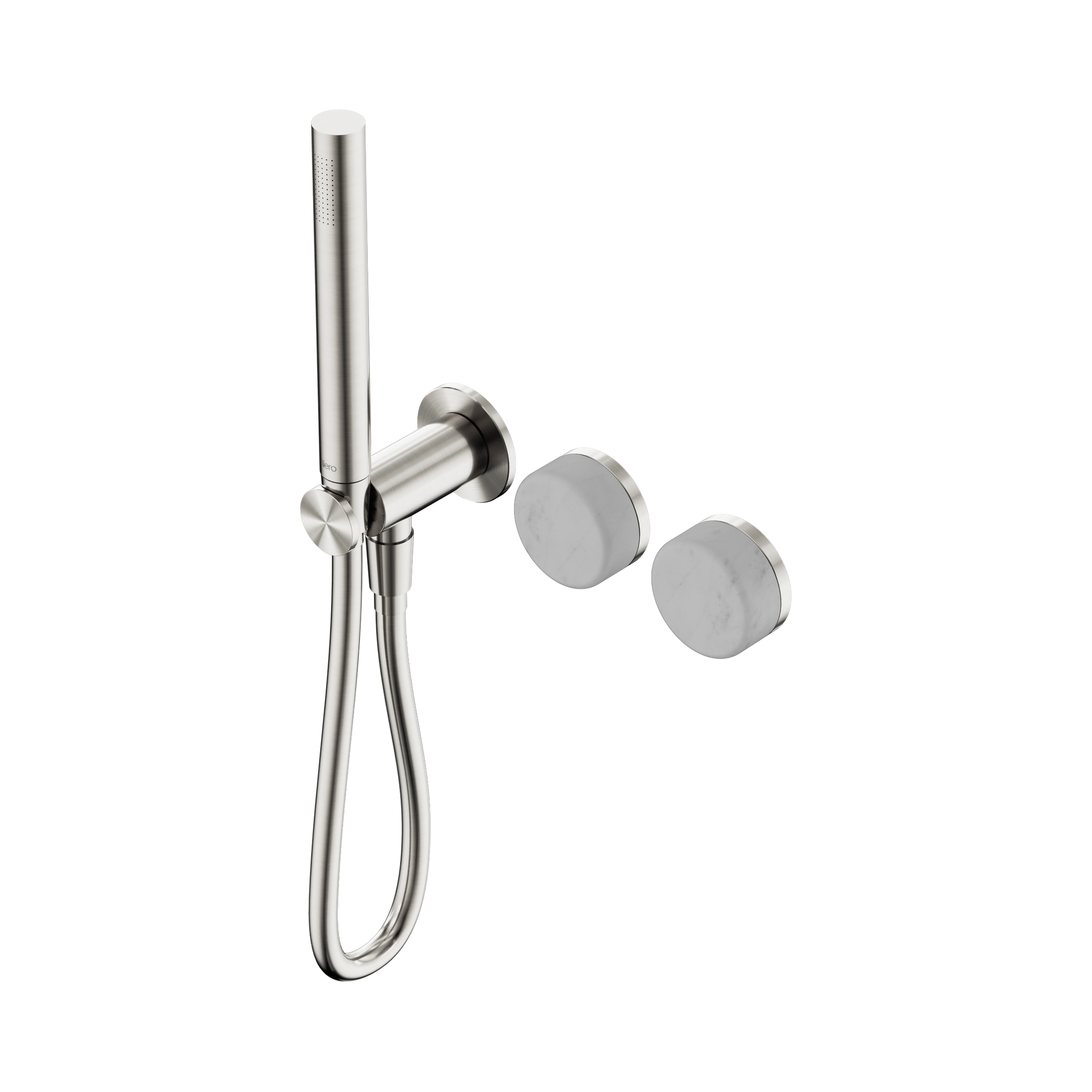 24 E019 BN Serenity Progressive Shower System With Carrara Handle And Slim Shower Brushed Nickel image 1