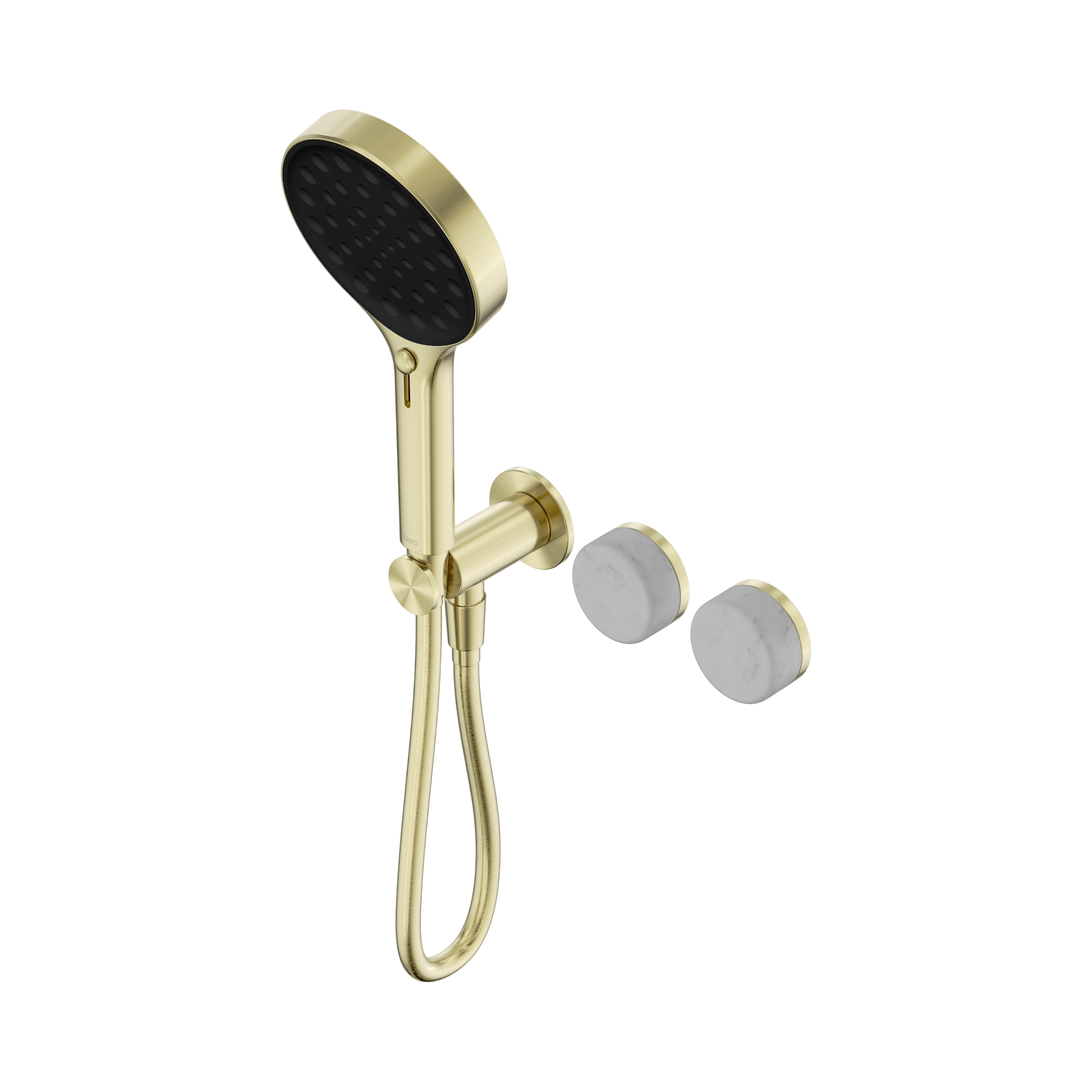 24 E025 BG Serenity Progressive Shower System With Carrara Handle And Serenity Hand Shower Brushed Gold image 1
