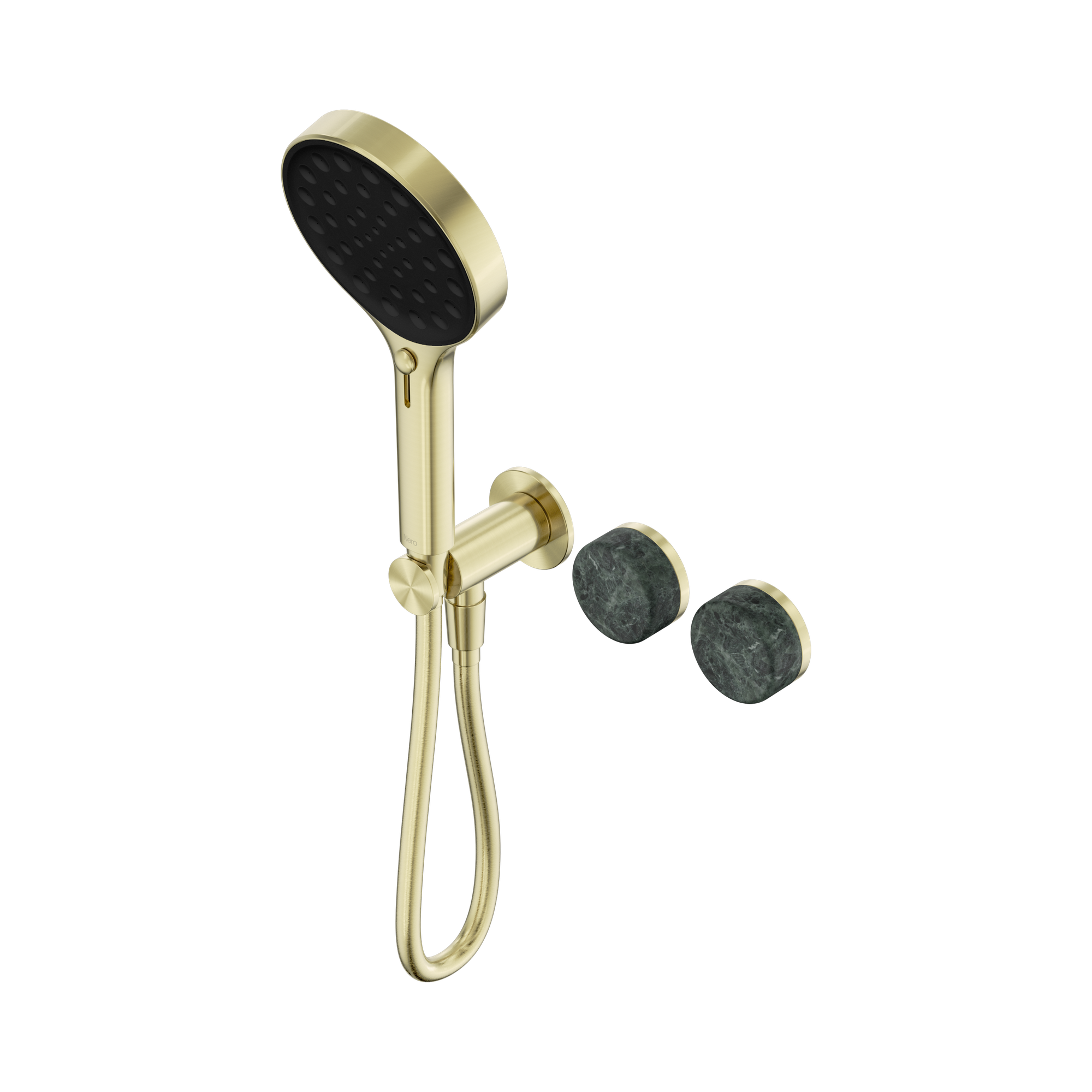24 E026 BG Serenity Progressive Shower System With Verde Alpi Handle And Serenity Hand Shower Brushed Gold image 1