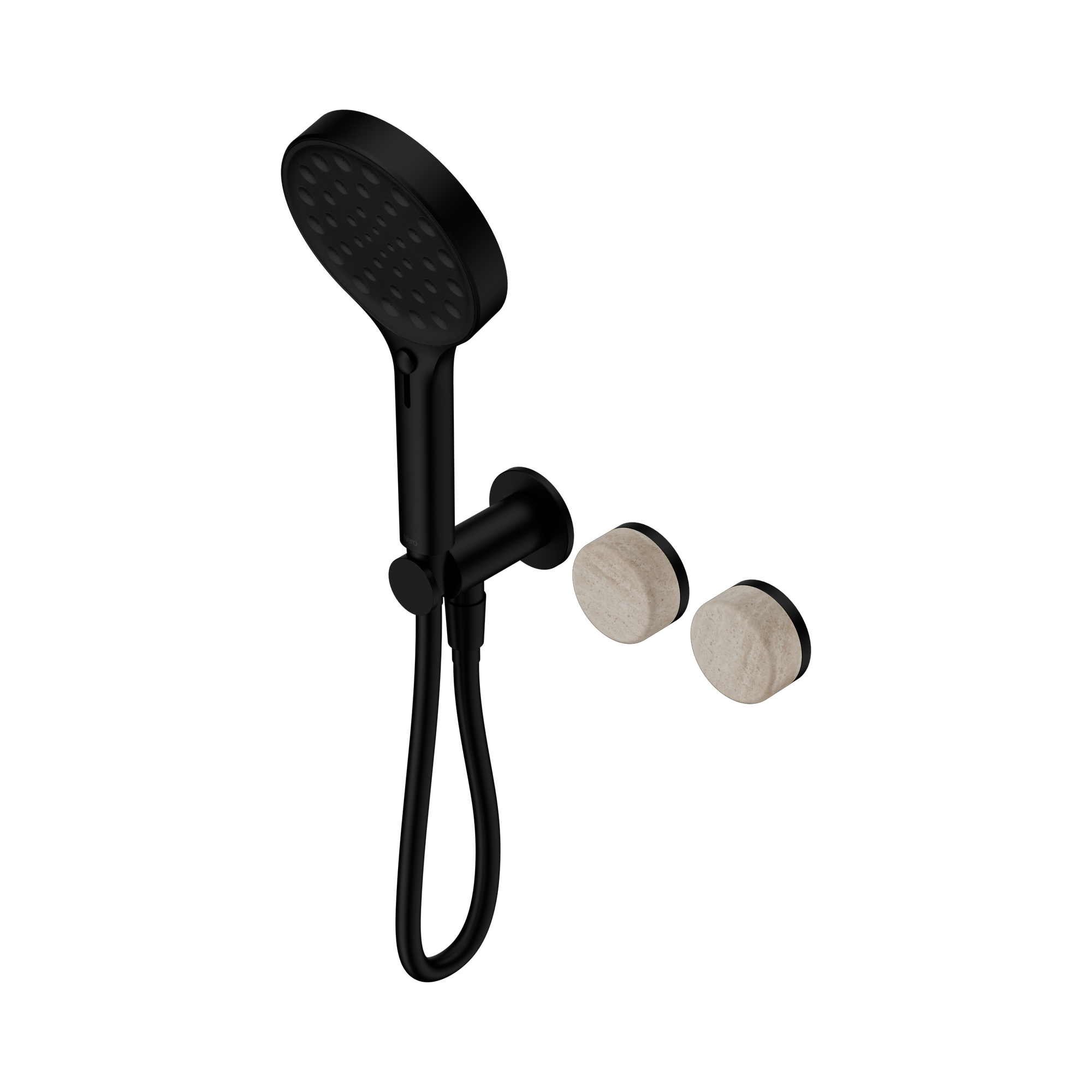 24 E027 MB Serenity Progressive Shower System With Rome Travertine Handle And Serenity Hand Shower Matte Black image 1