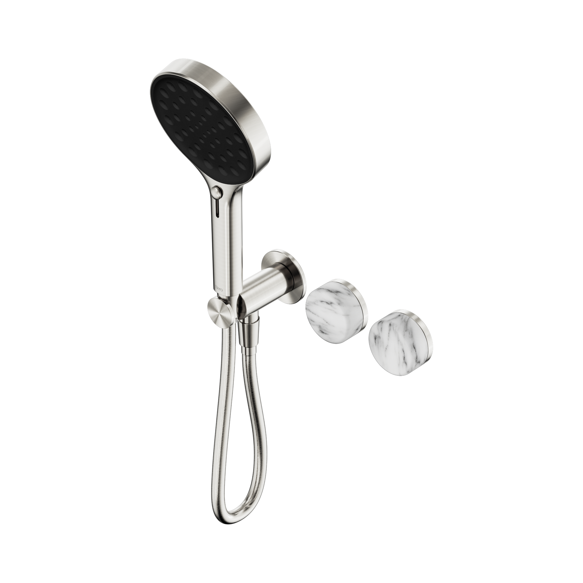 24 E028 BN Serenity Progressive Shower System With Arabescato Corchia Handle And Serenity Hand Shower Brushed Nickel image 1