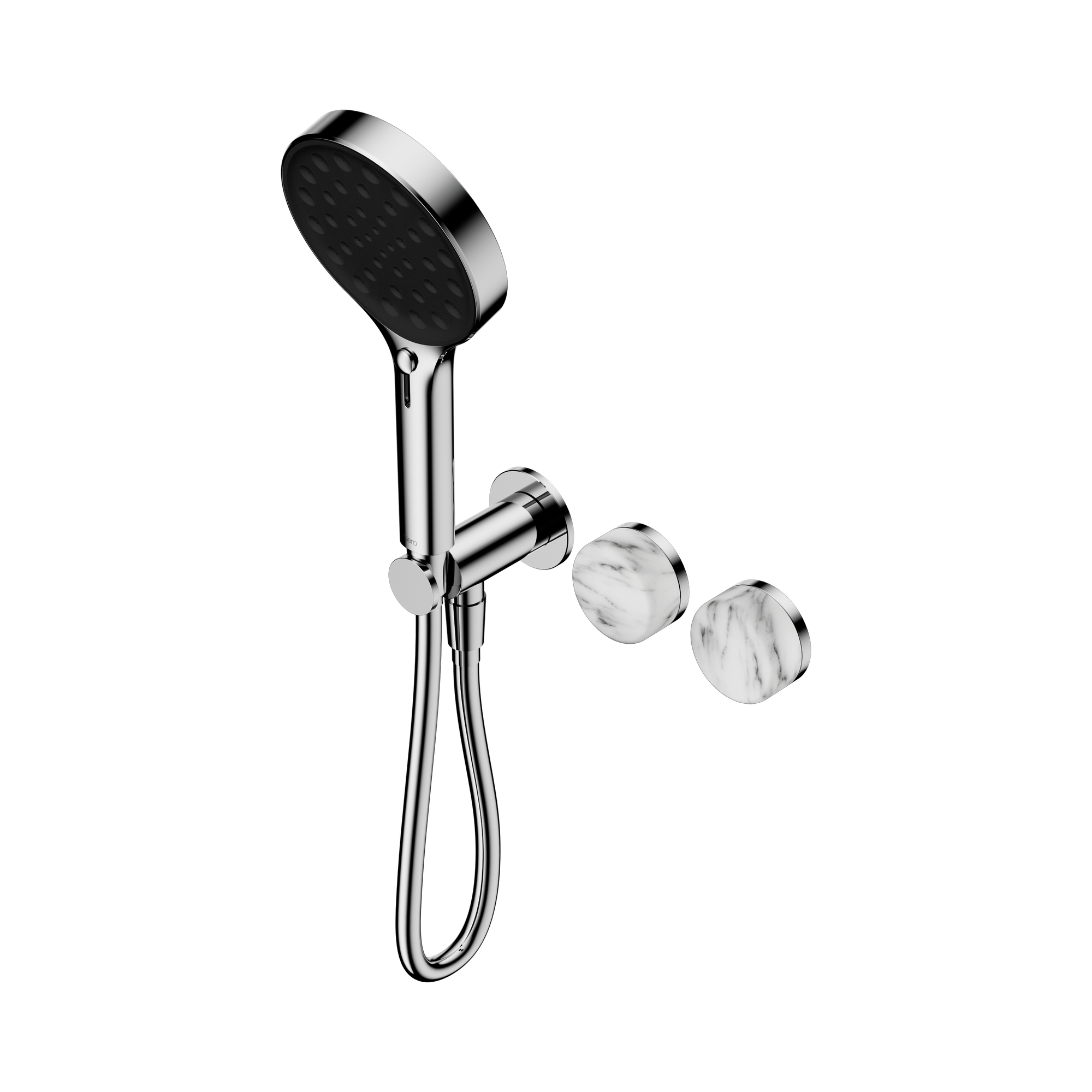 24 E028 CH Serenity Progressive Shower System With Arabescato Corchia Handle And Serenity Hand Shower Chrome image 1