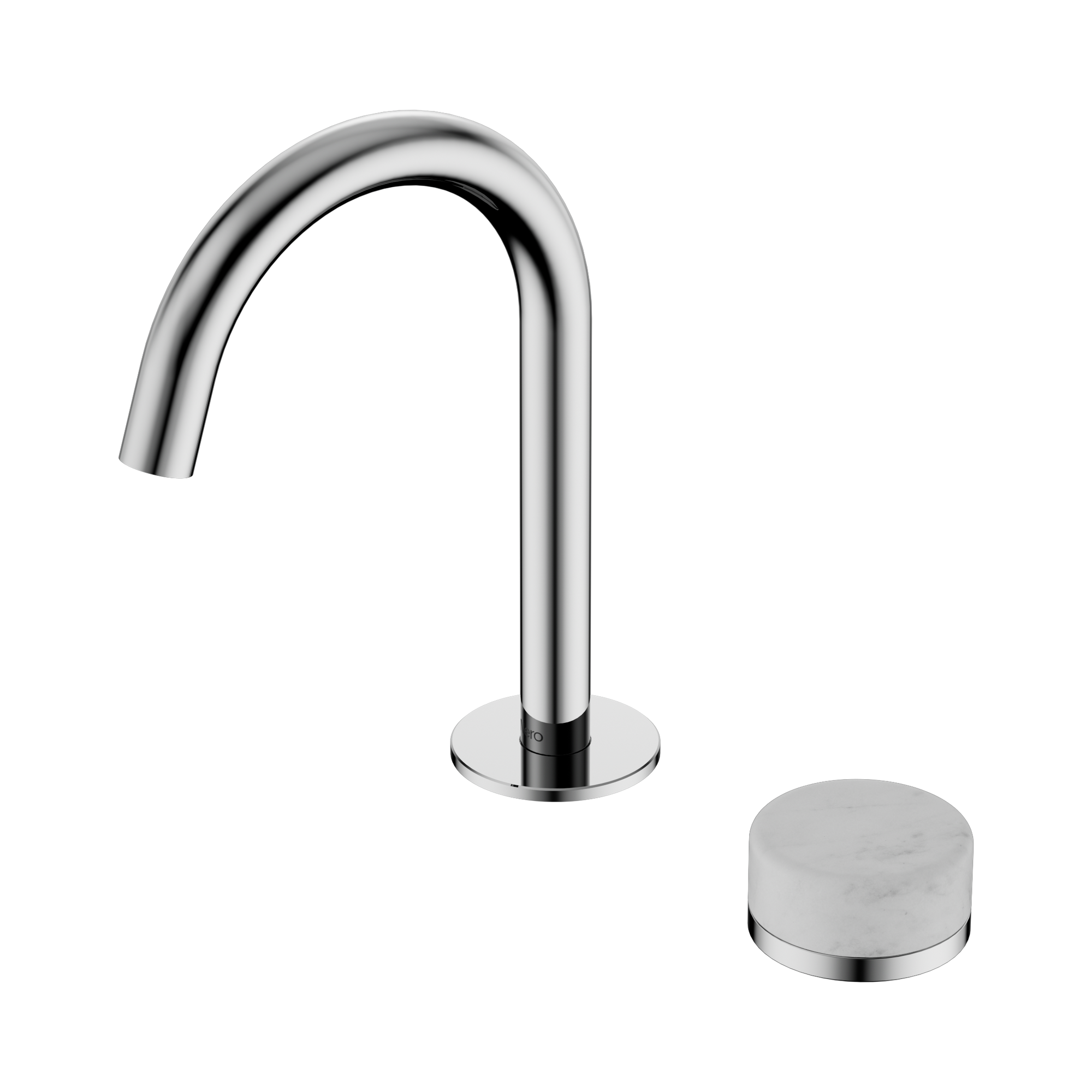 24 E031 CH Serenity Progressive Basin Mixer Arc Spout With Carrara Handle Chrome image 1
