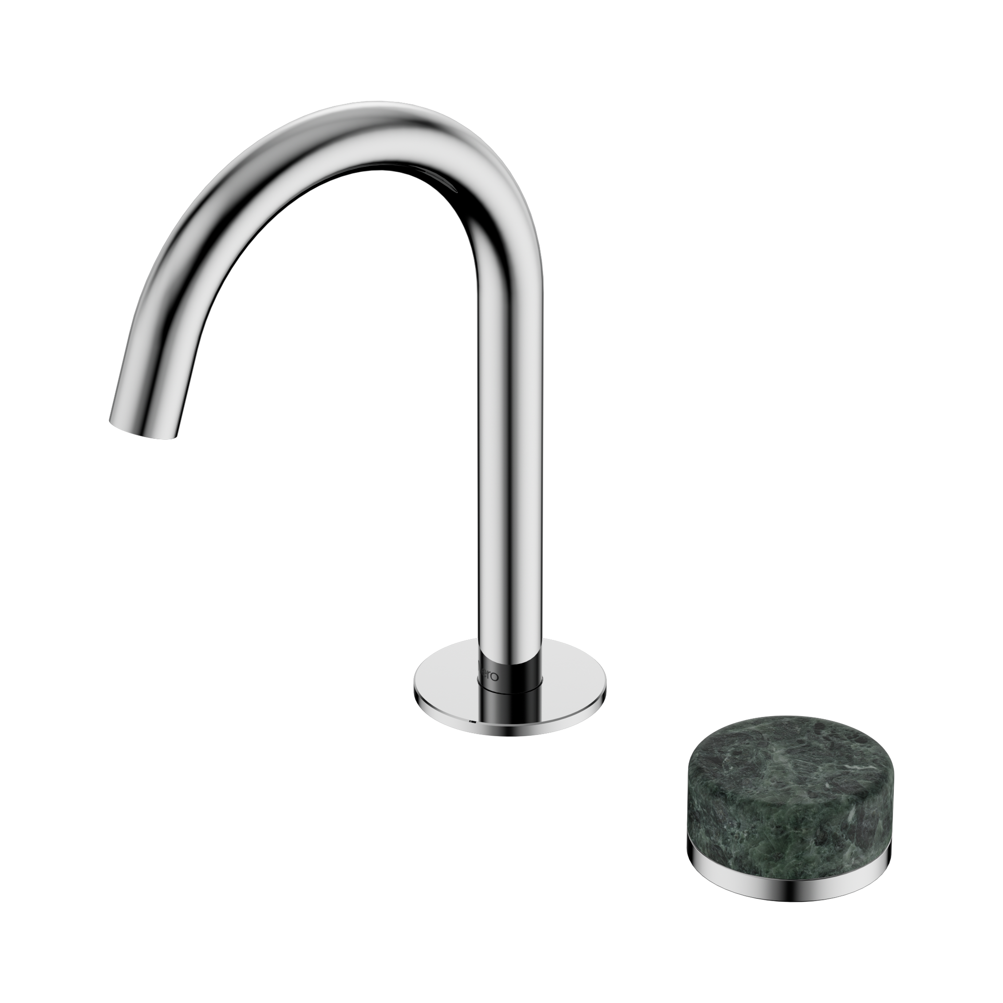 24 E032 CH Serenity Progressive Basin Mixer Arc Spout With Verde Alpi Handle Chrome image 1
