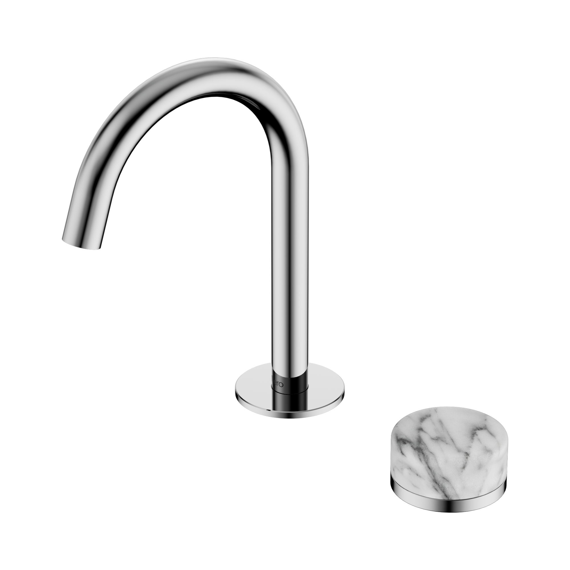 24 E034 CH Serenity Progressive Basin Mixer Arc Spout With Arabescato Corchia Handle Chrome image 1