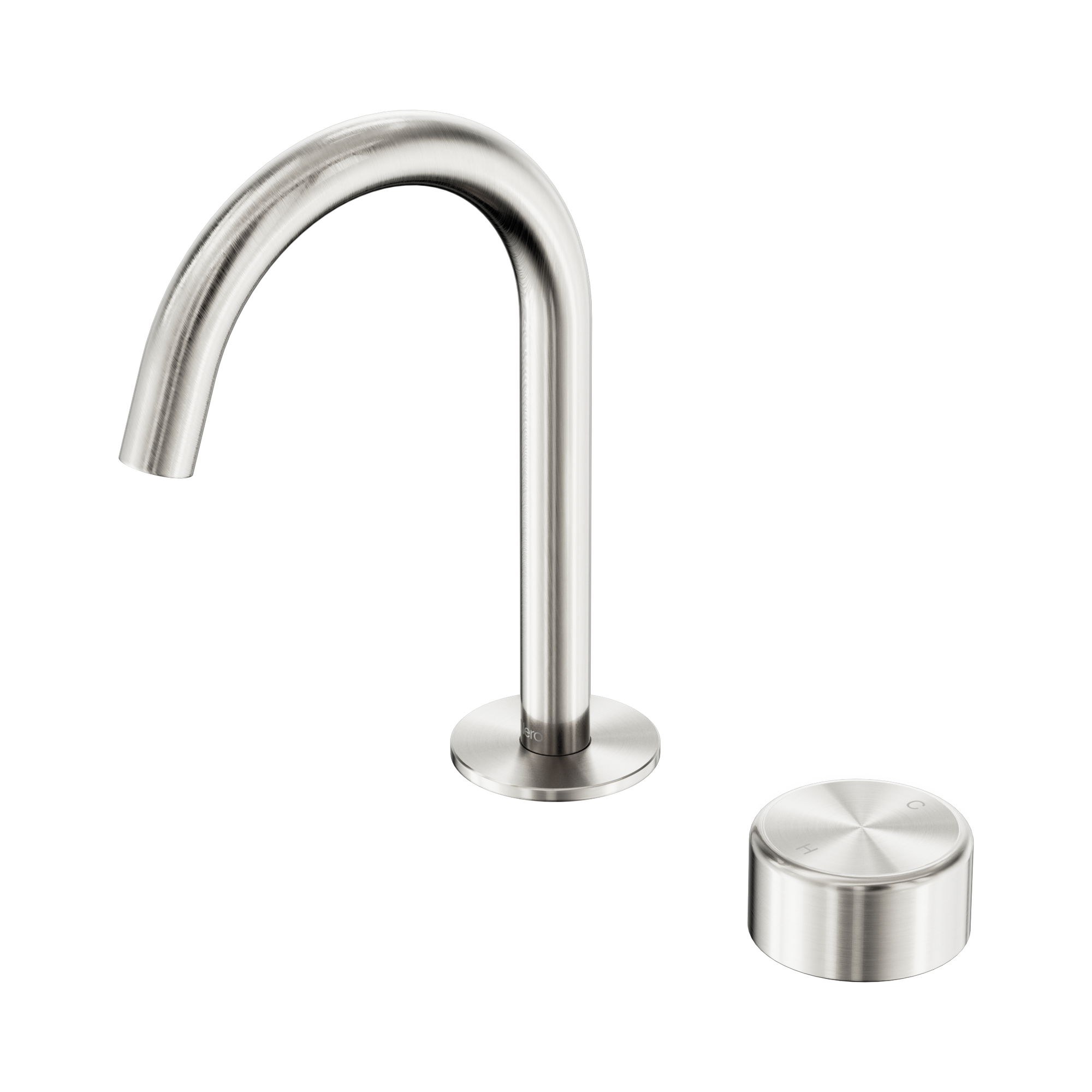 24 E036 BN Serenity Progressive Basin Mixer Arc Spout With Metal Handle Brushed Nickel image 1