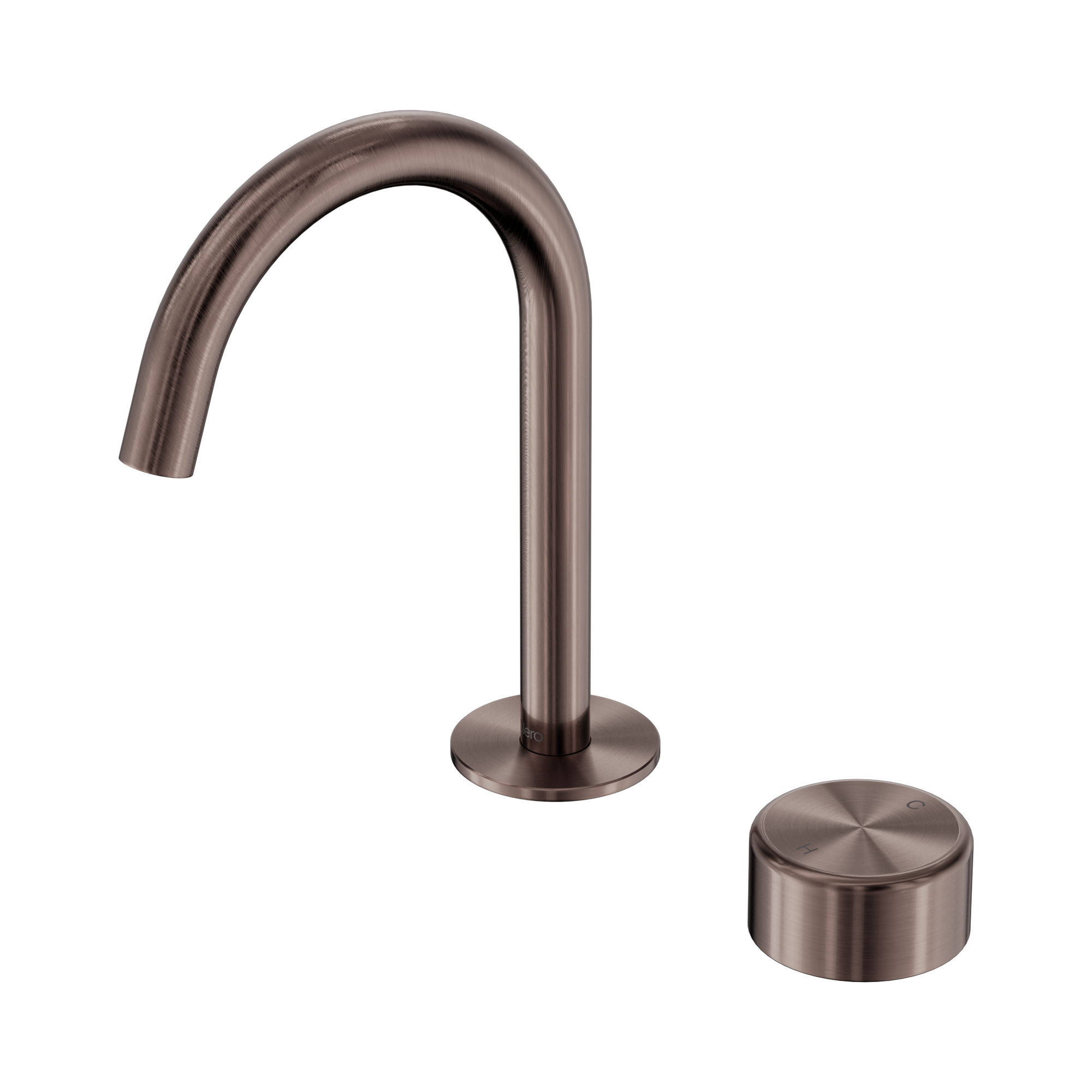 24 E036 BZ Serenity Progressive Basin Mixer Arc Spout With Metal Handle Brushed Bronze image 1