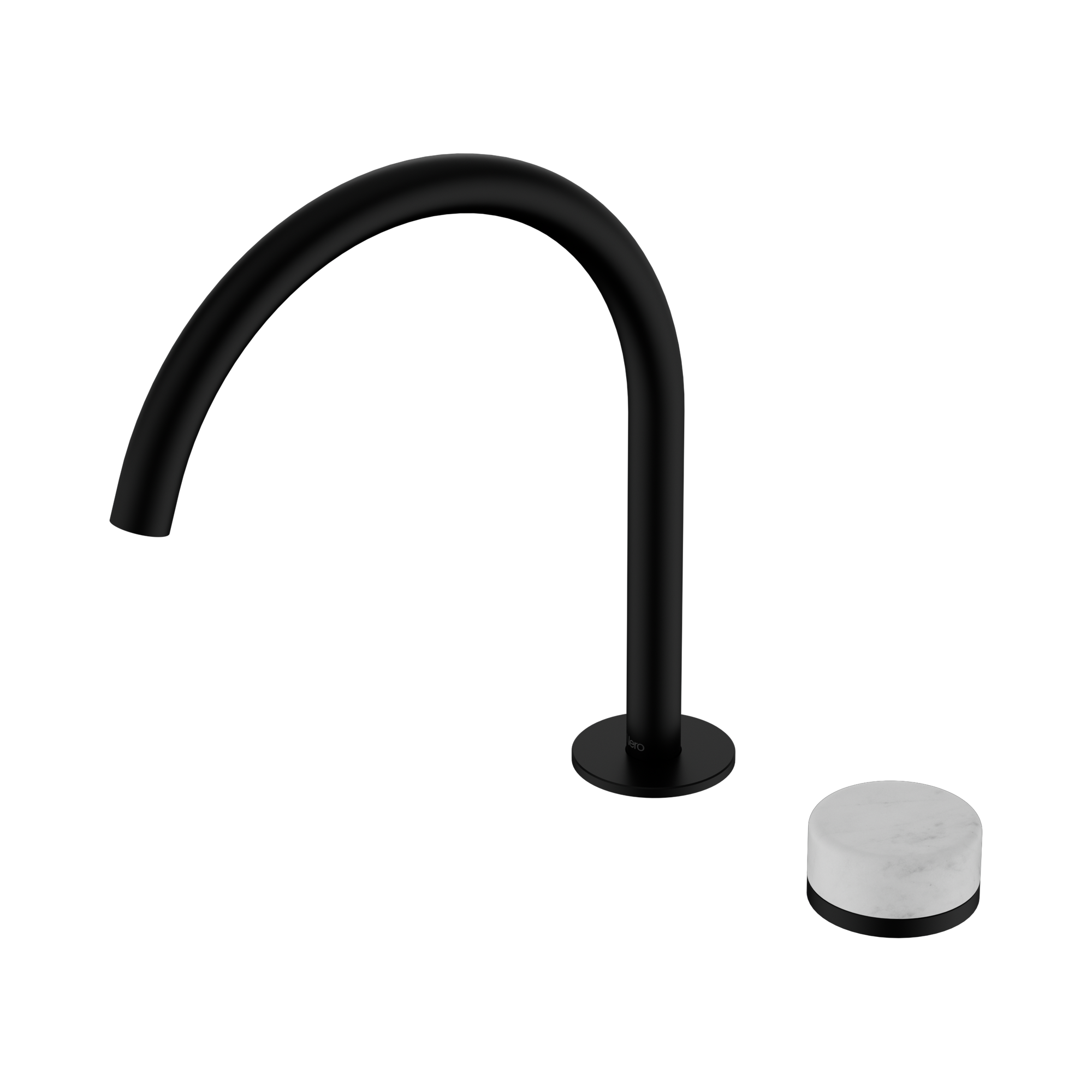 24 E037 MB Serenity Progressive Bath Kitchen Mixer Arc Spout With Carrara Handle Matte Black image 1
