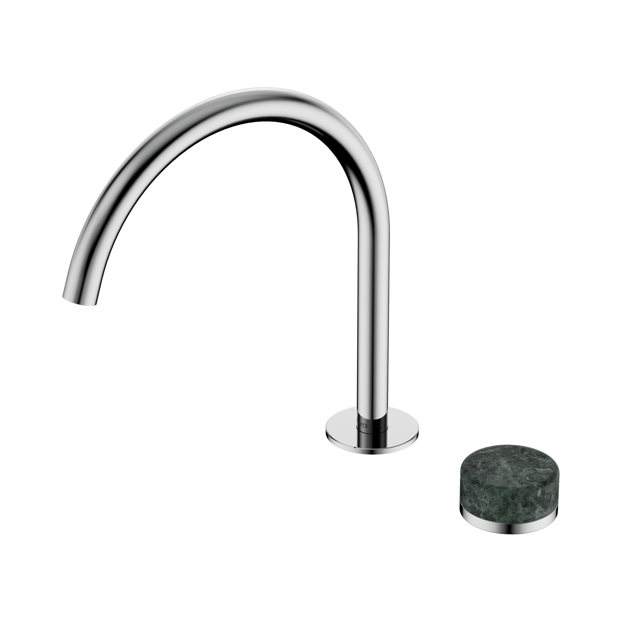 24 E038 CH Serenity Progressive Bath Kitchen Mixer Arc Spout With Verde Alpi Handle Chrome image 1