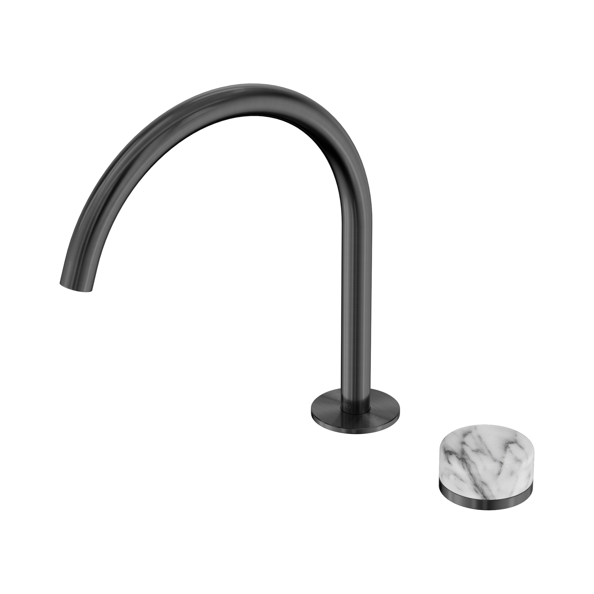 24 E040 GM Serenity Progressive Bath Kitchen Mixer Arc Spout With Arabescato Corchia Handle Gun Metal image 1