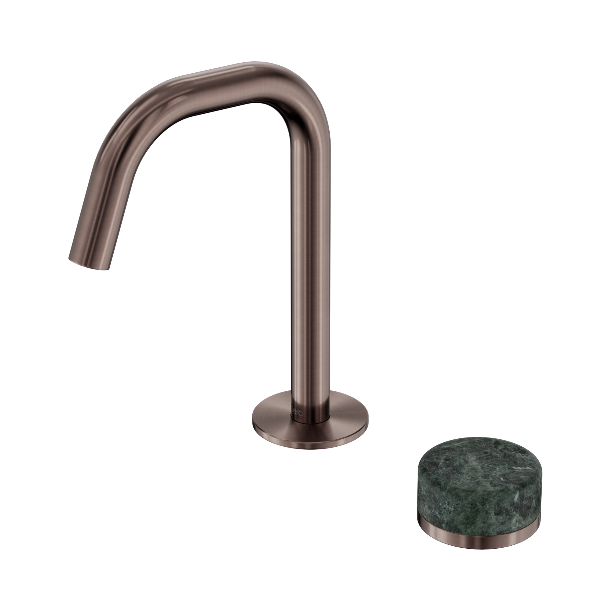 24 E044 BZ Serenity Progressive Basin Mixer Edge Spout With Verde Alpi Handle Brushed Bronze image 1