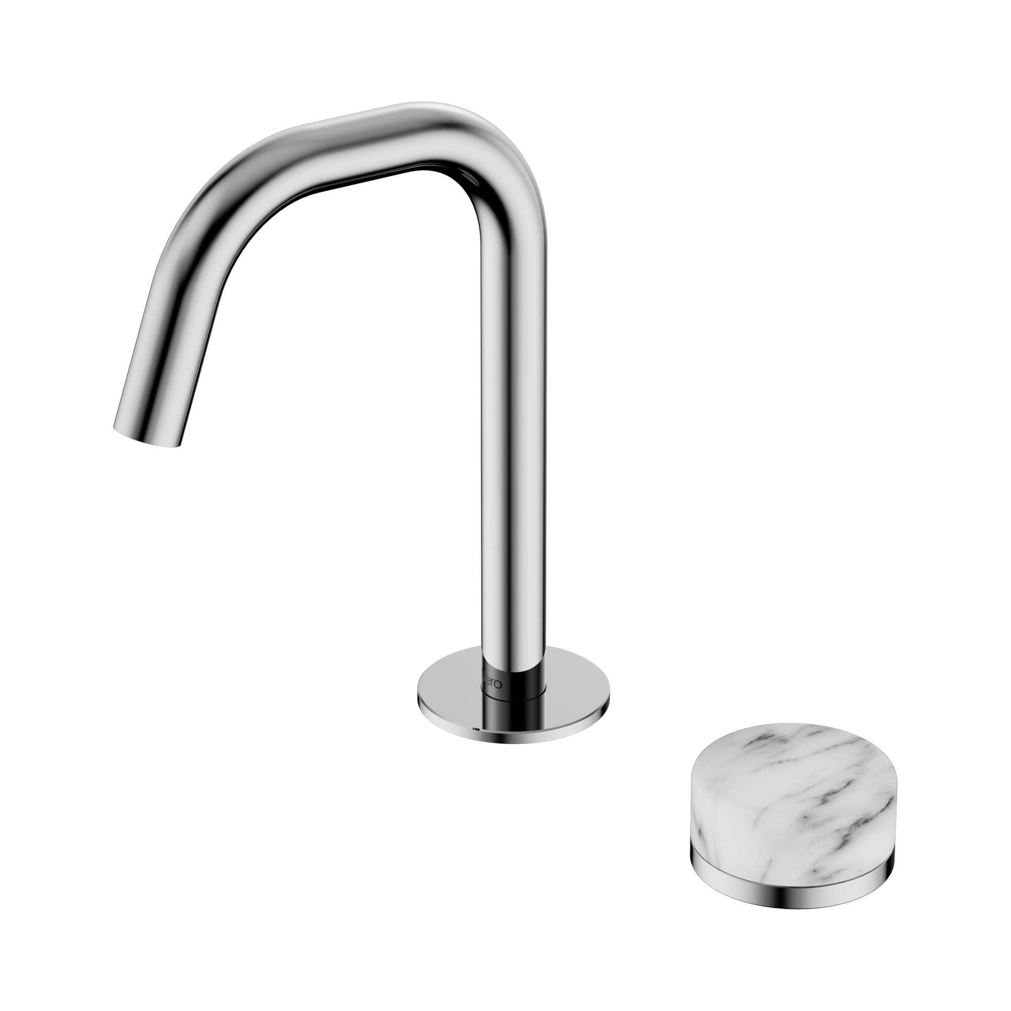 24 E046 CH Serenity Progressive Basin Mixer Edge Spout With Arabescato Corchia Handle Chrome image 1