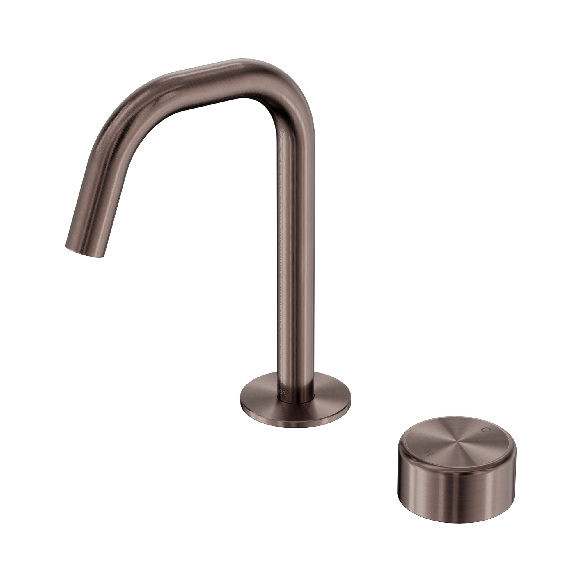 24 E048 BZ Serenity Progressive Basin Mixer Edge Spout With Metal Handle Brushed Bronze image 1