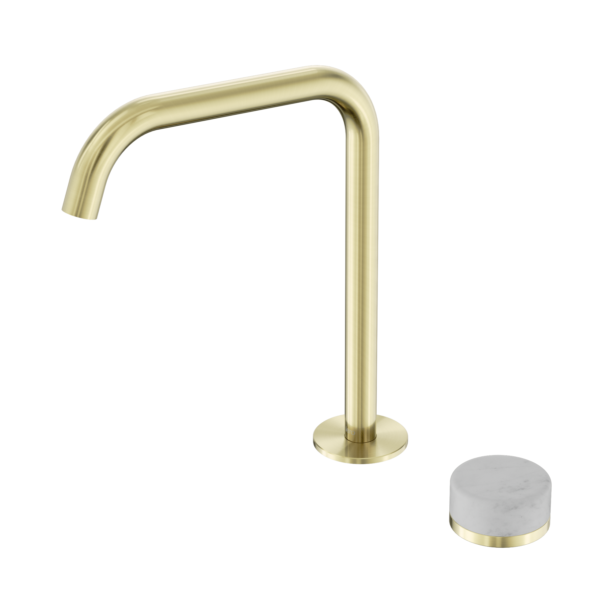 24 E049 BG Serenity Progressive Bath Kitchen Mixer Edge Spout With Carrara Handle Brushed Gold image 1