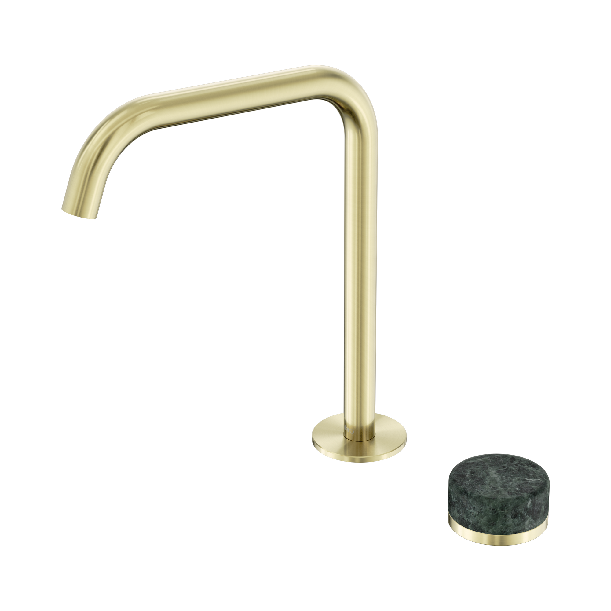 24 E050 BG Serenity Progressive Bath Kitchen Mixer Edge Spout With Verde Alpi Handle Brushed Gold image 1