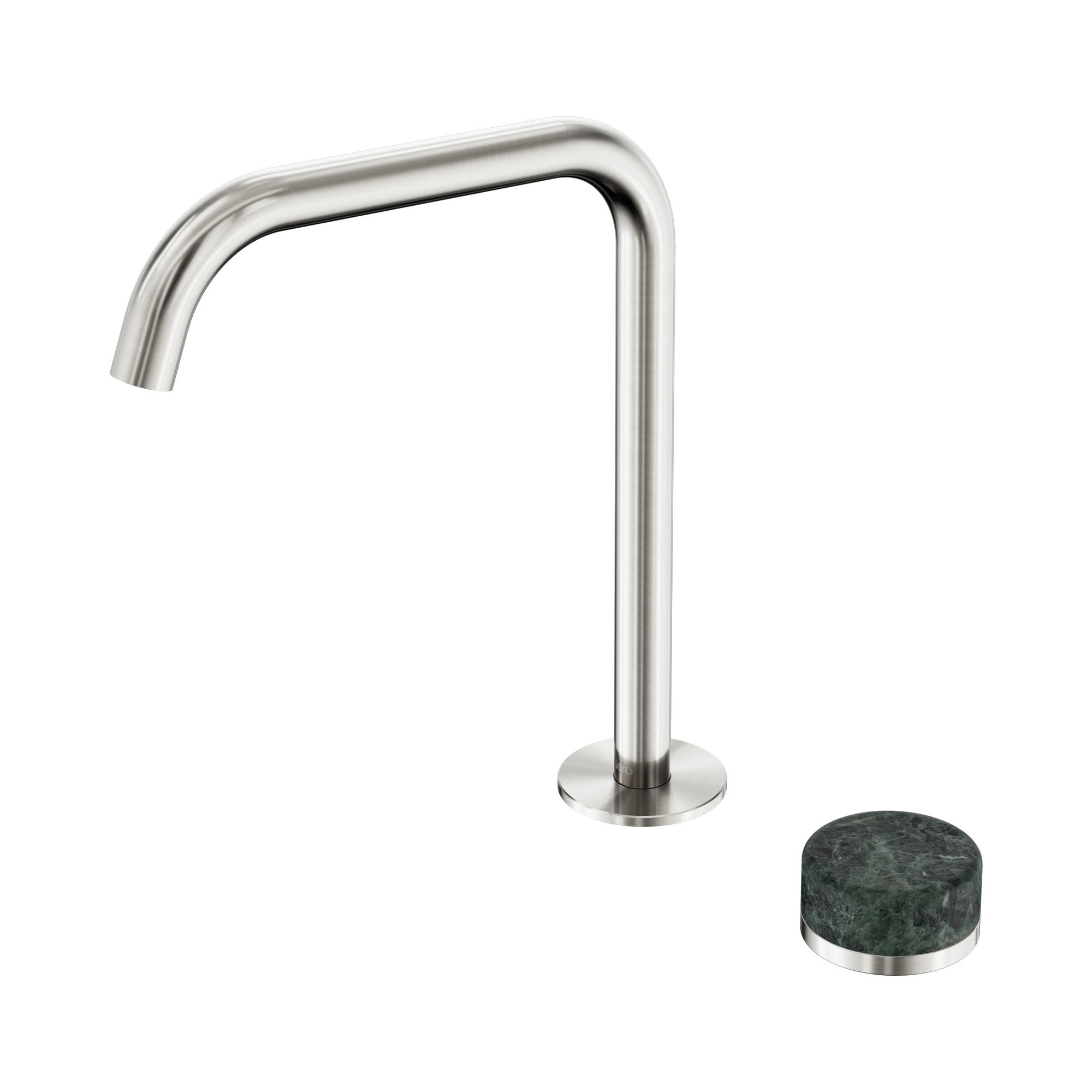 24 E050 BN Serenity Progressive Bath Kitchen Mixer Edge Spout With Verde Alpi Handle Brushed Nickel image 1