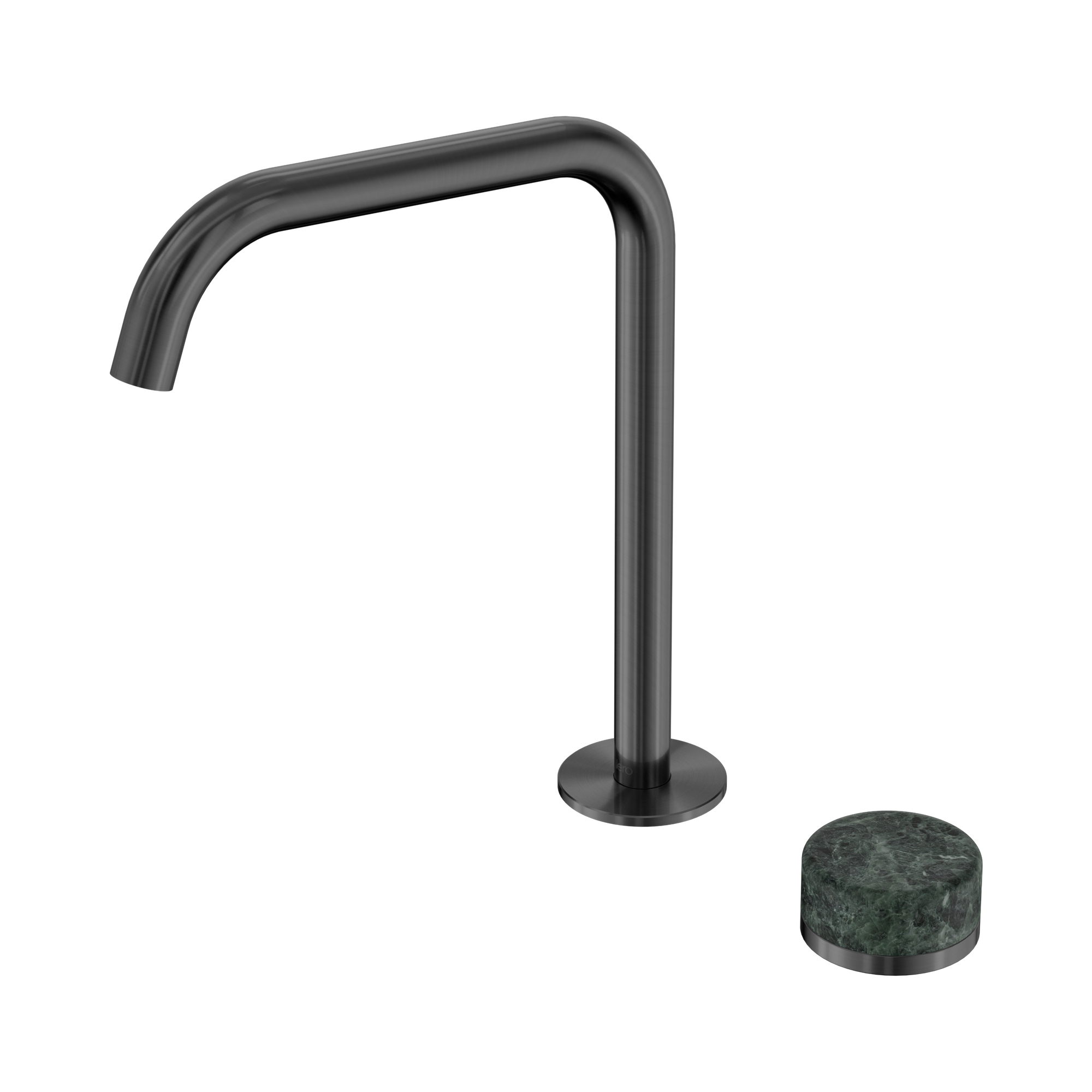 24 E050 GM Serenity Progressive Bath Kitchen Mixer Edge Spout With Verde Alpi Handle Gun Metal image 1