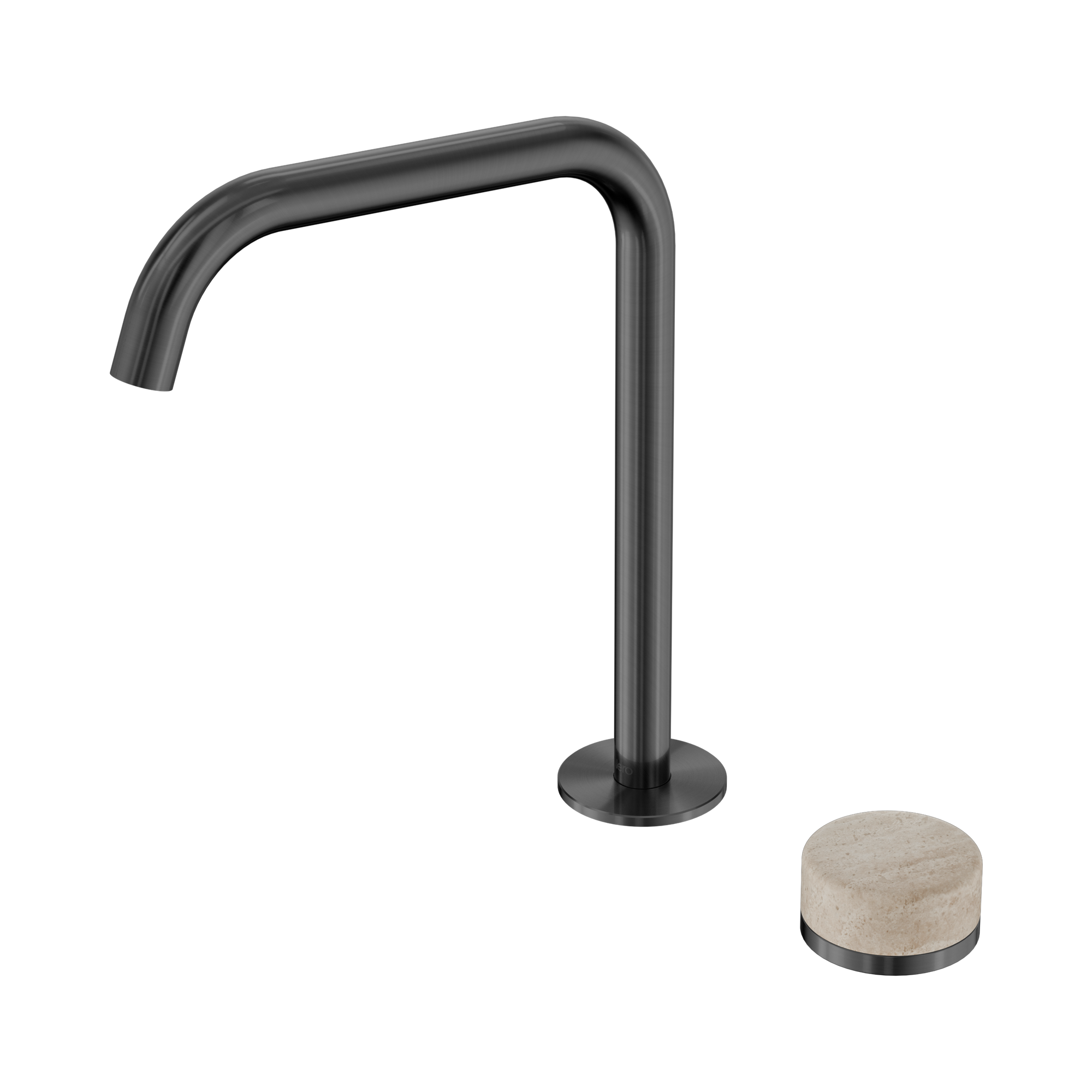 24 E051 GM Serenity Progressive Bath Kitchen Mixer Edge Spout With Rome Travertine Handle Gun Metal image 1