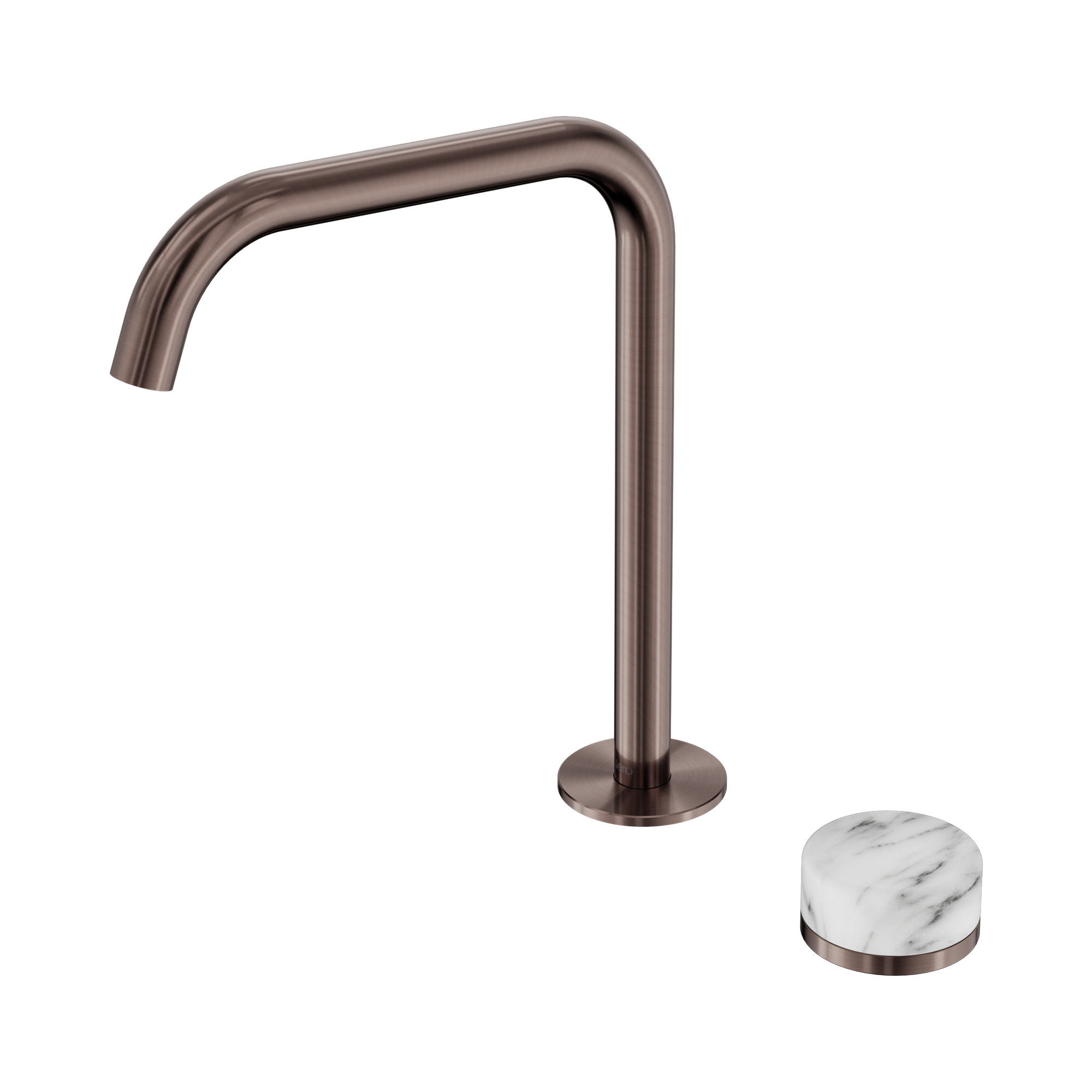 24 E052 BZ Serenity Progressive Bath Kitchen Mixer Edge Spout With Arabescato Corchia Handle Brushed Bronze image 1
