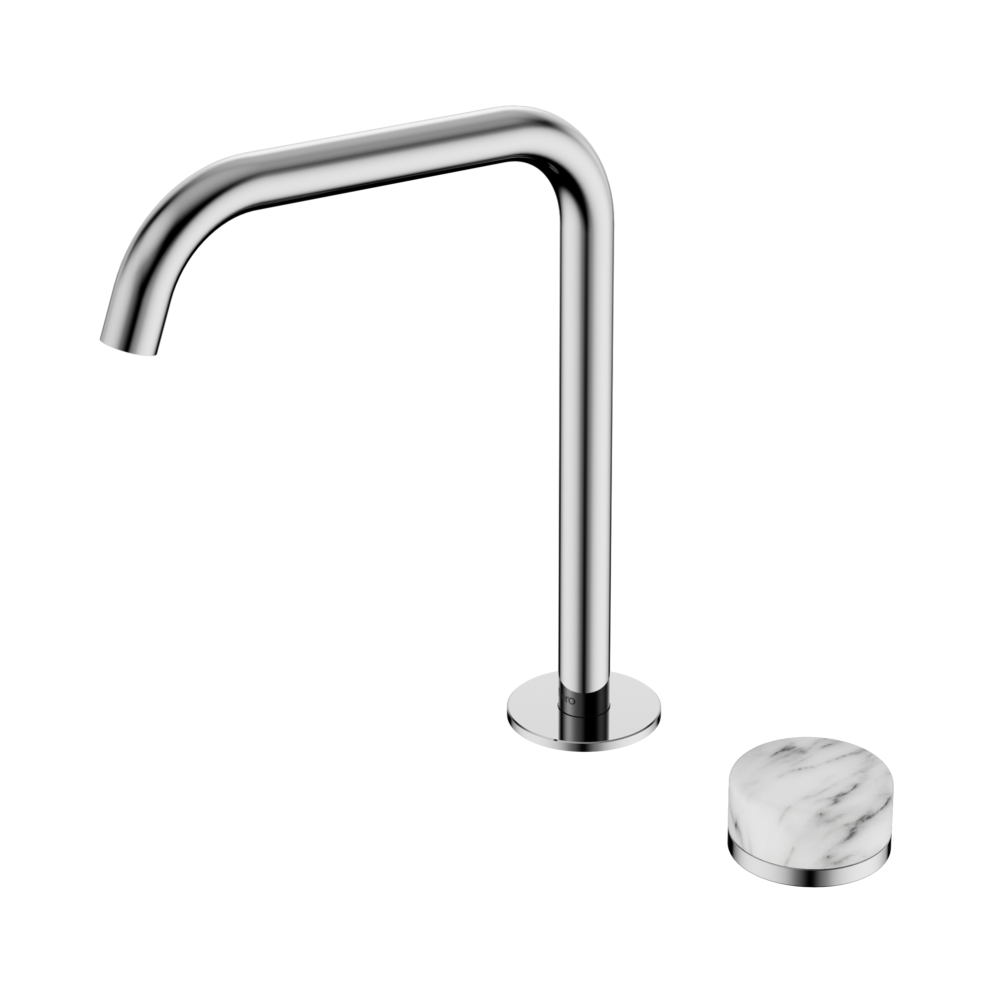 24 E052 CH Serenity Progressive Bath Kitchen Mixer Edge Spout With Arabescato Corchia Handle Chrome image 1