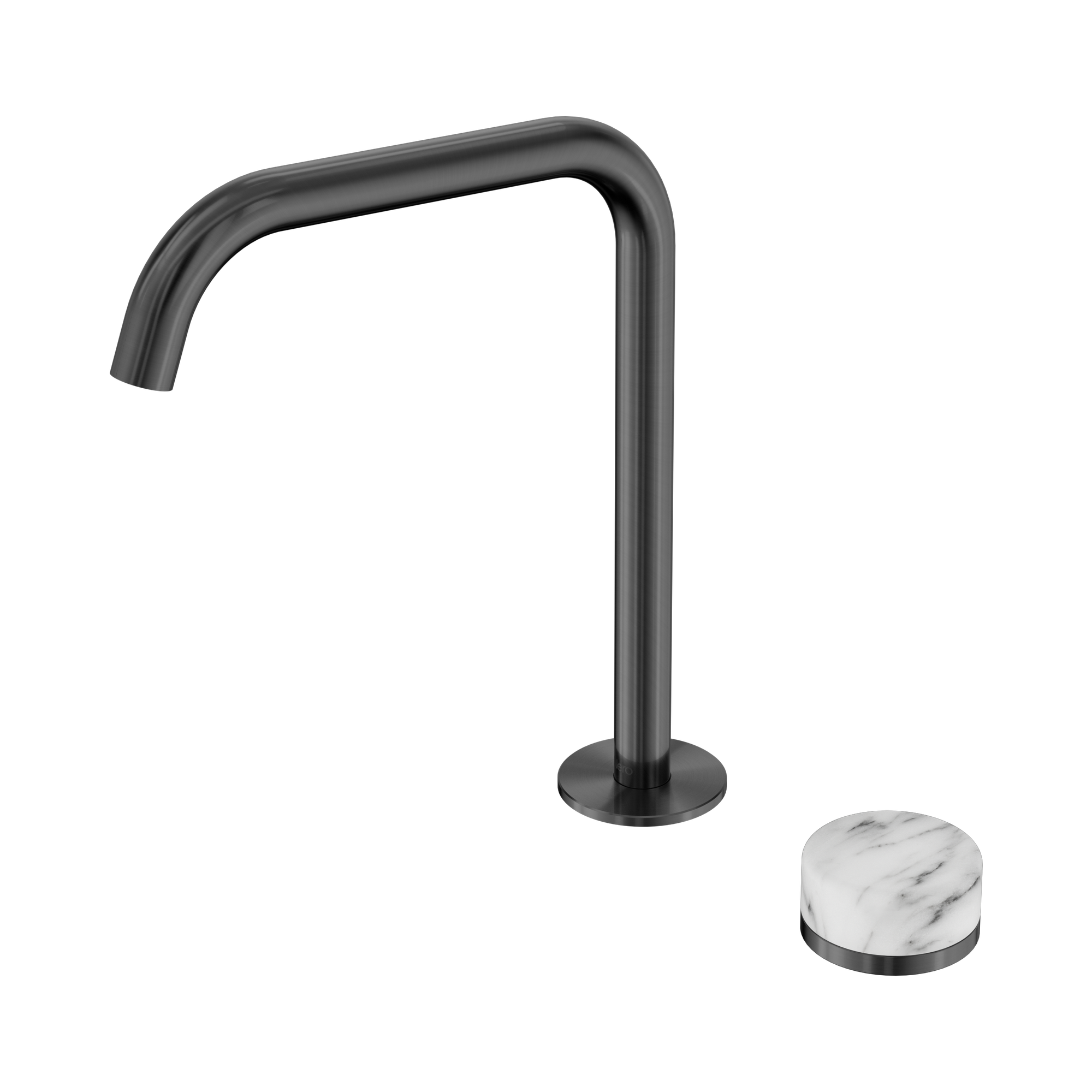 24 E052 GM Serenity Progressive Bath Kitchen Mixer Edge Spout With Arabescato Corchia Handle Gun Metal image 1