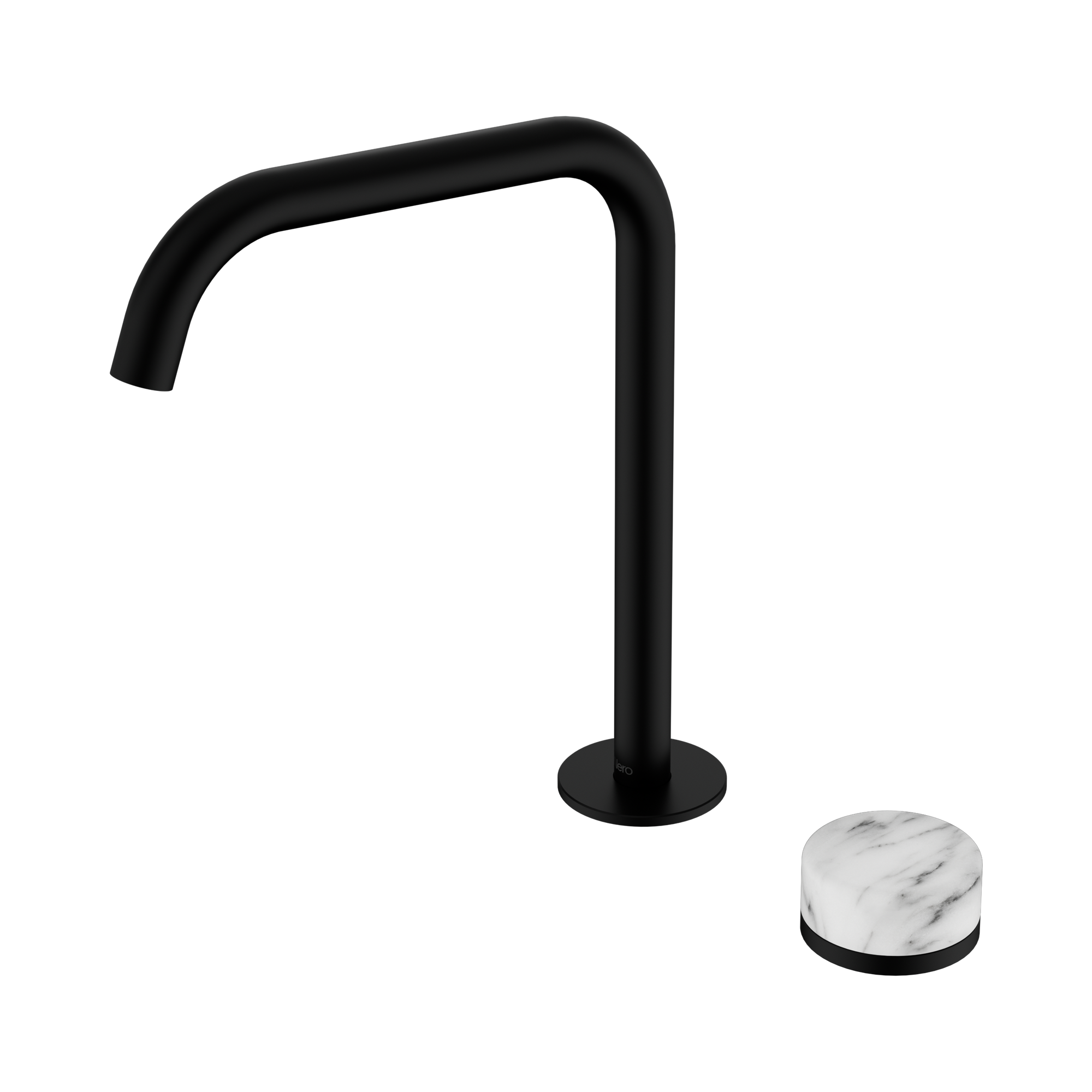 24 E052 MB Serenity Progressive Bath Kitchen Mixer Edge Spout With Arabescato Corchia Handle Matte Black image 1