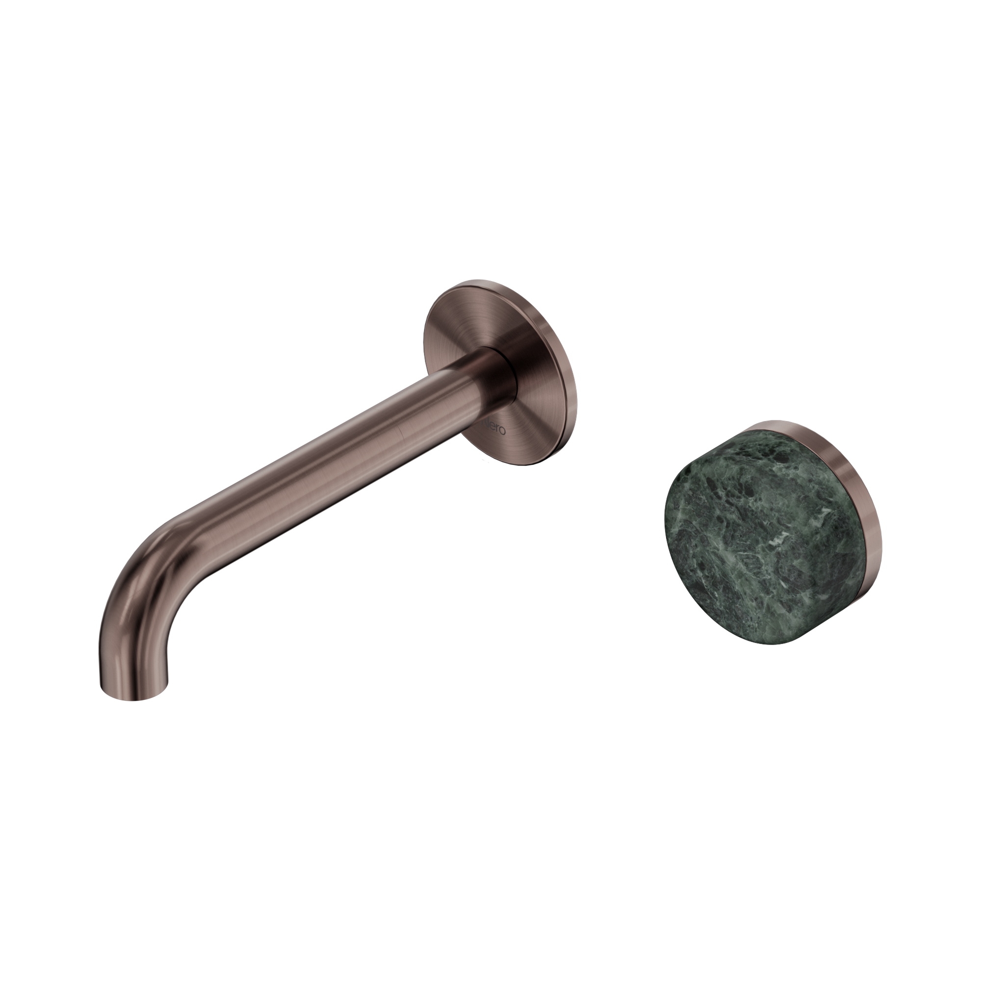 24 E062 BZ Serenity Progressive Wall Basin Mixer 160mm Spout With Verde Alpi Handle Brushed Bronze image 1
