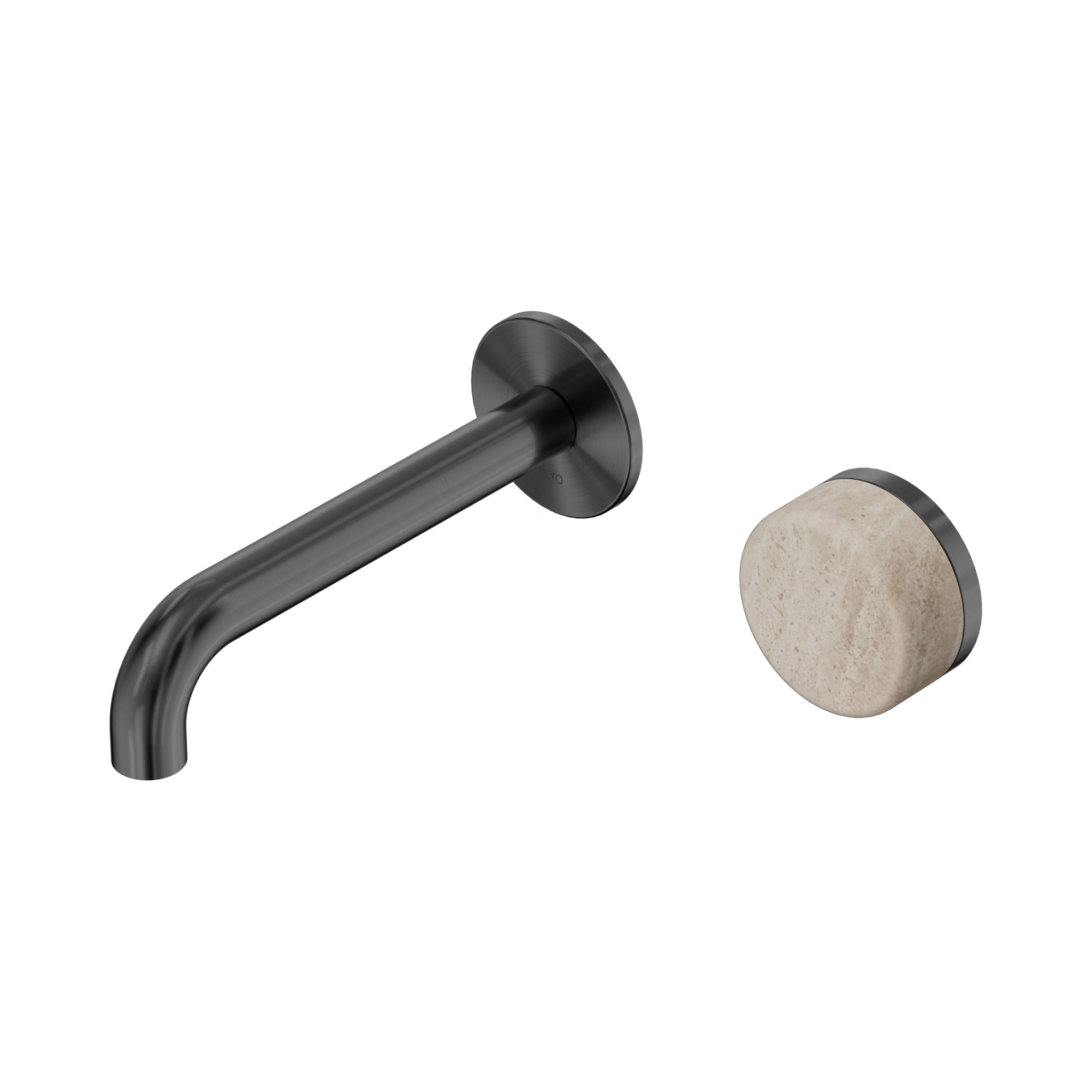 24 E063 GM Serenity Progressive Wall Basin Mixer 160mm Spout With Rome Travertine Handle Gun Metal image 1