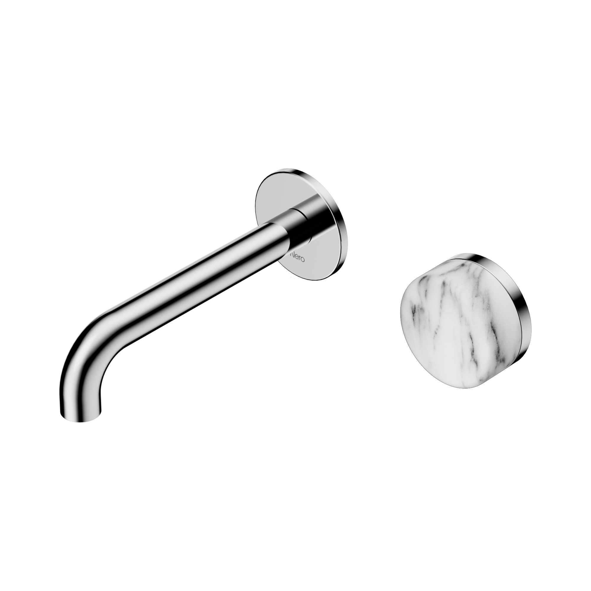 24 E064 CH Serenity Progressive Wall Basin Mixer 160mm Spout With Arabescato Corchia Handle Chrome image 1