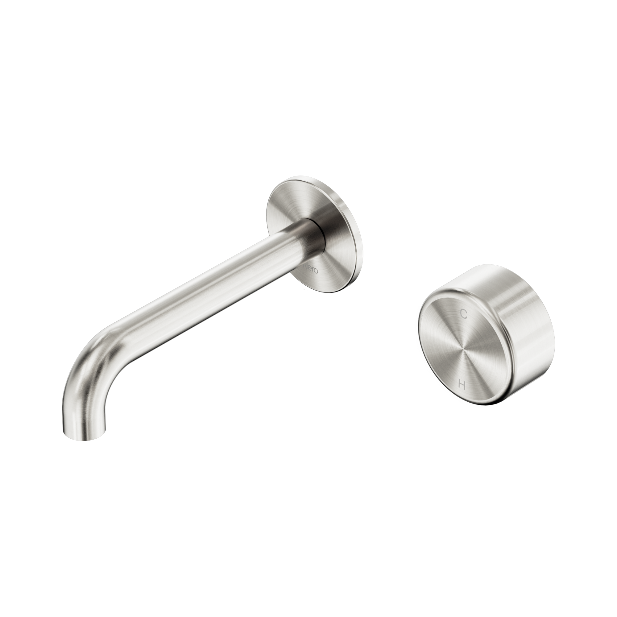 24 E066 BN Serenity Progressive Wall Basin Mixer 160mm Spout With Metal Handle Brushed Nickel image 1