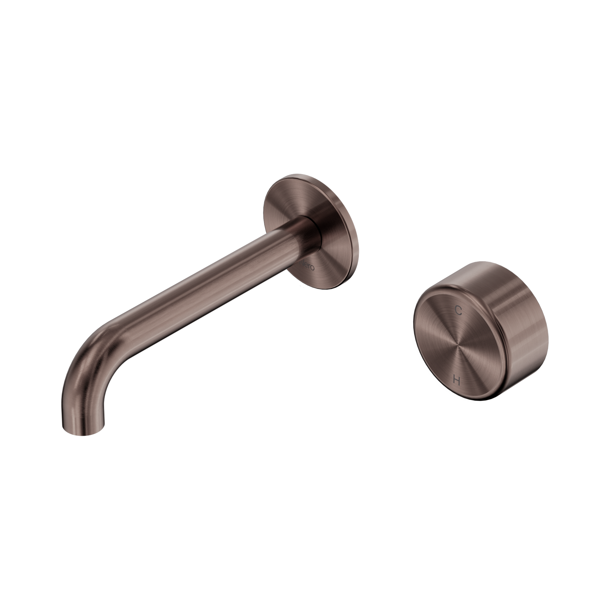 24 E066 BZ Serenity Progressive Wall Basin Mixer 160mm Spout With Metal Handle Brushed Bronze image 1