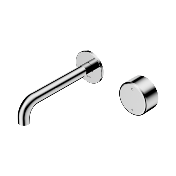 24 E066 CH Serenity Progressive Wall Basin Mixer 160mm Spout With Metal Handle Chrome Thumb