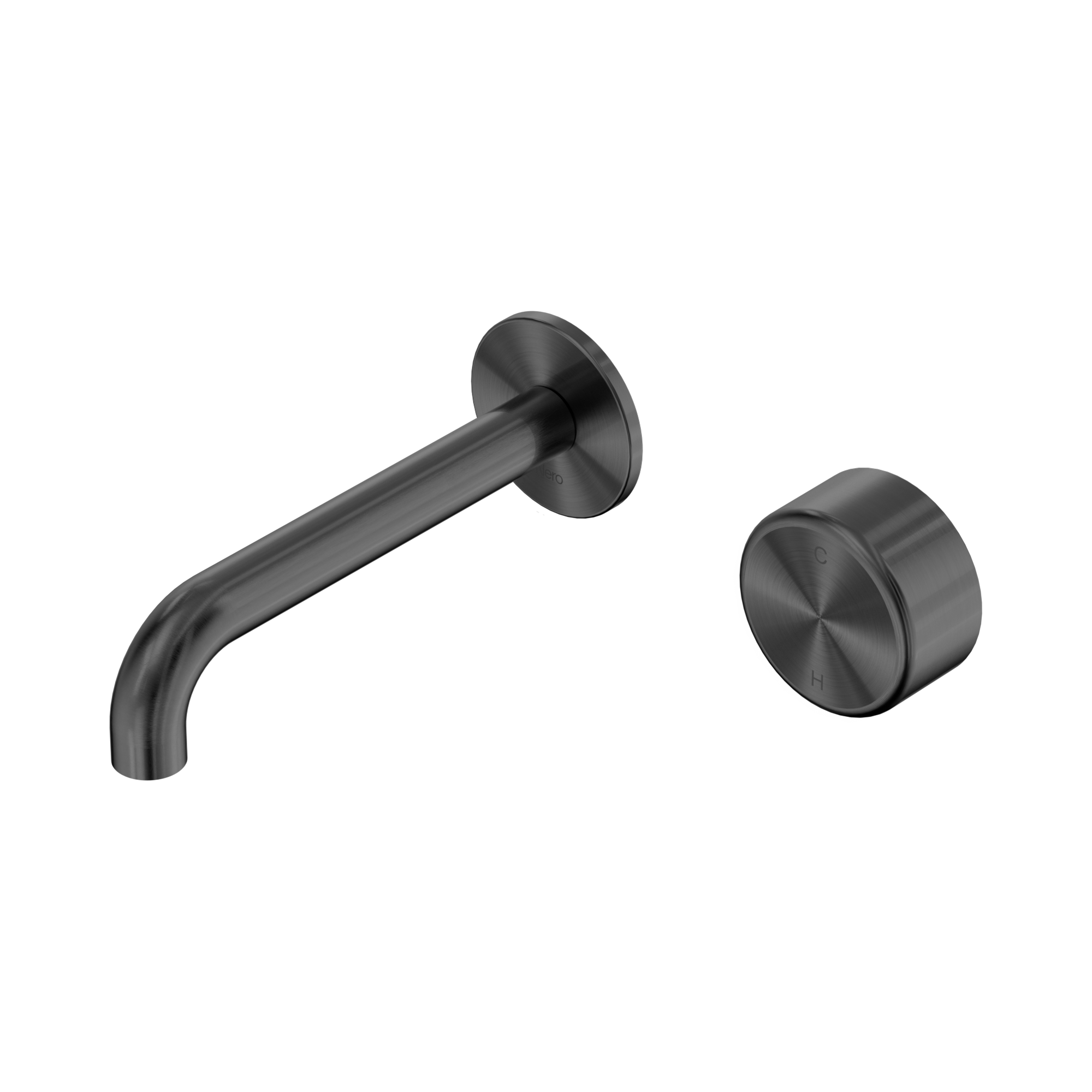 24 E066 GM Serenity Progressive Wall Basin Mixer 160mm Spout With Metal Handle Gun Metal image 1