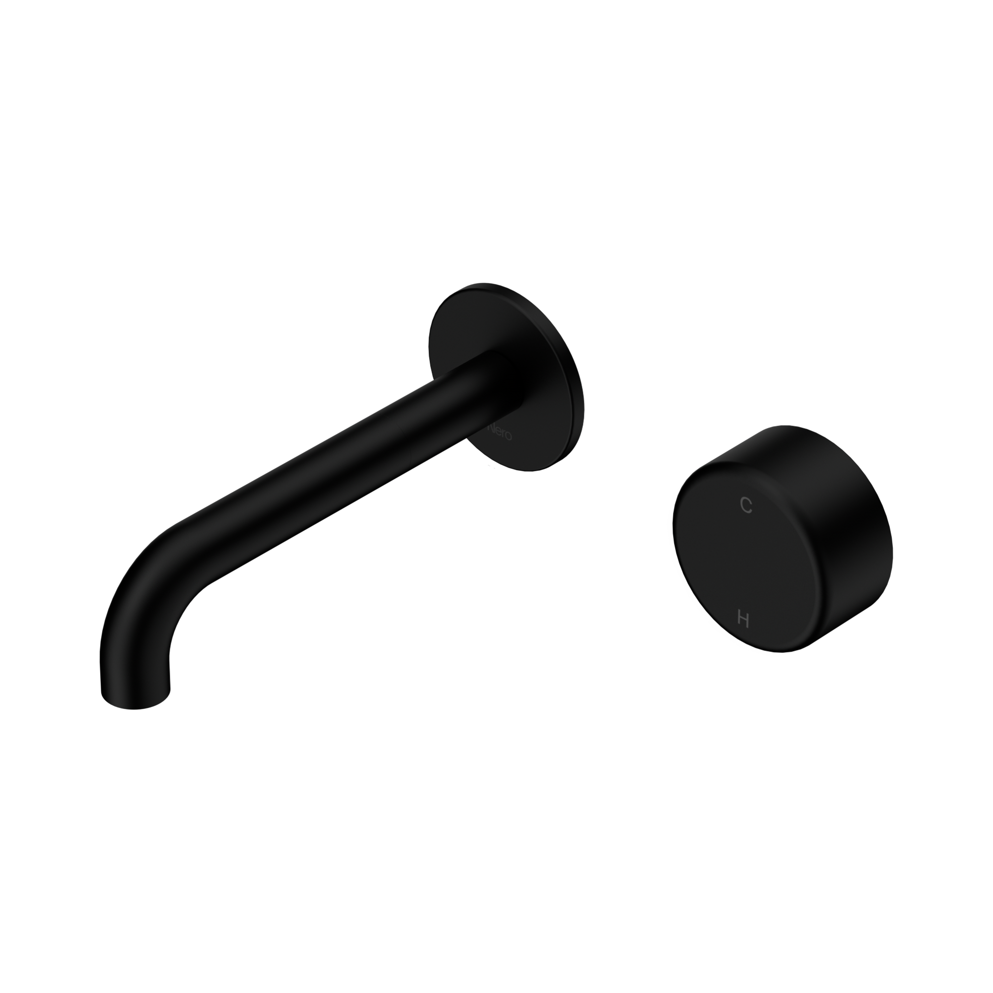 24 E066 MB Serenity Progressive Wall Basin Mixer 160mm Spout With Metal Handle Matte Black image 1