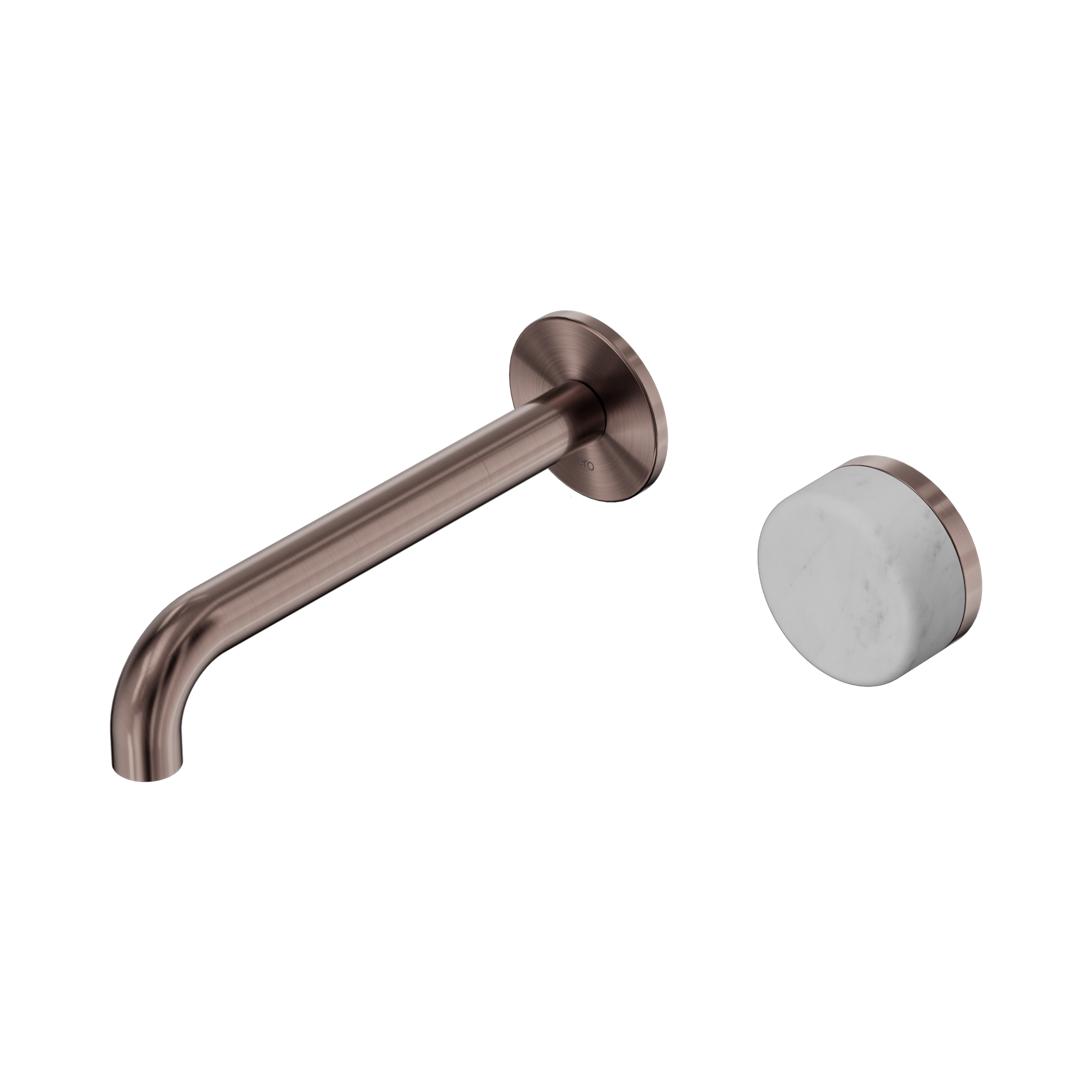 24 E067 BZ Serenity Progressive Wall Basin Mixer 185mm Spout With Carrara Handle Brushed Bronze image 1