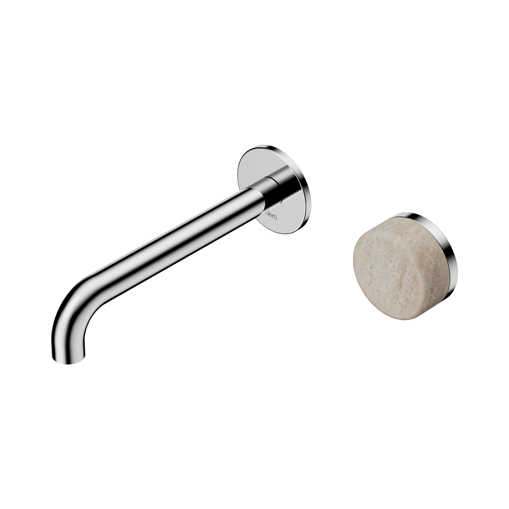 24 E069 CH Serenity Progressive Wall Basin Mixer 185mm Spout With Rome Travertine Handle Chrome image 1