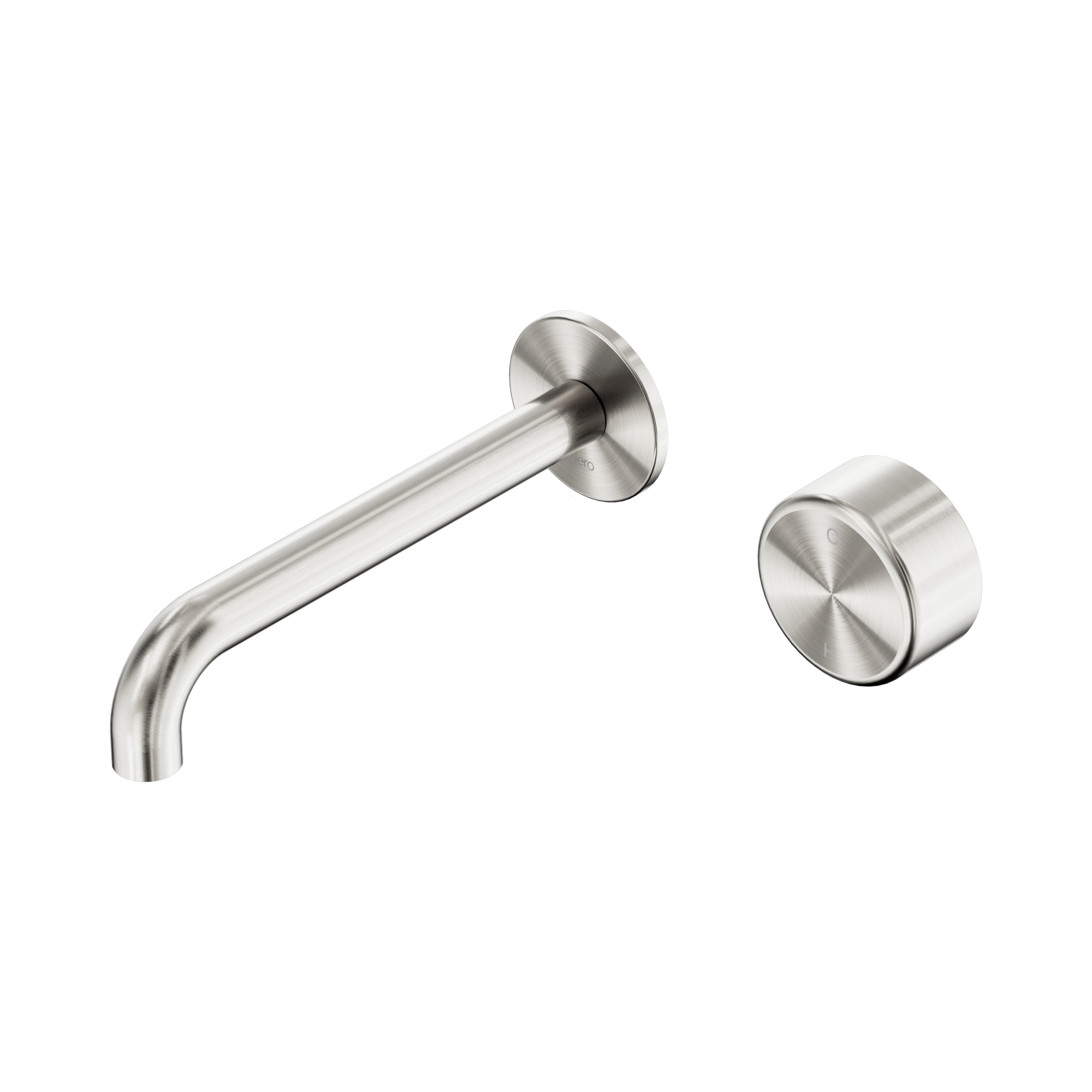 24 E072 BN Serenity Progressive Wall Basin Mixer 185mm Spout With Metal Handle Brushed Nickel image 1