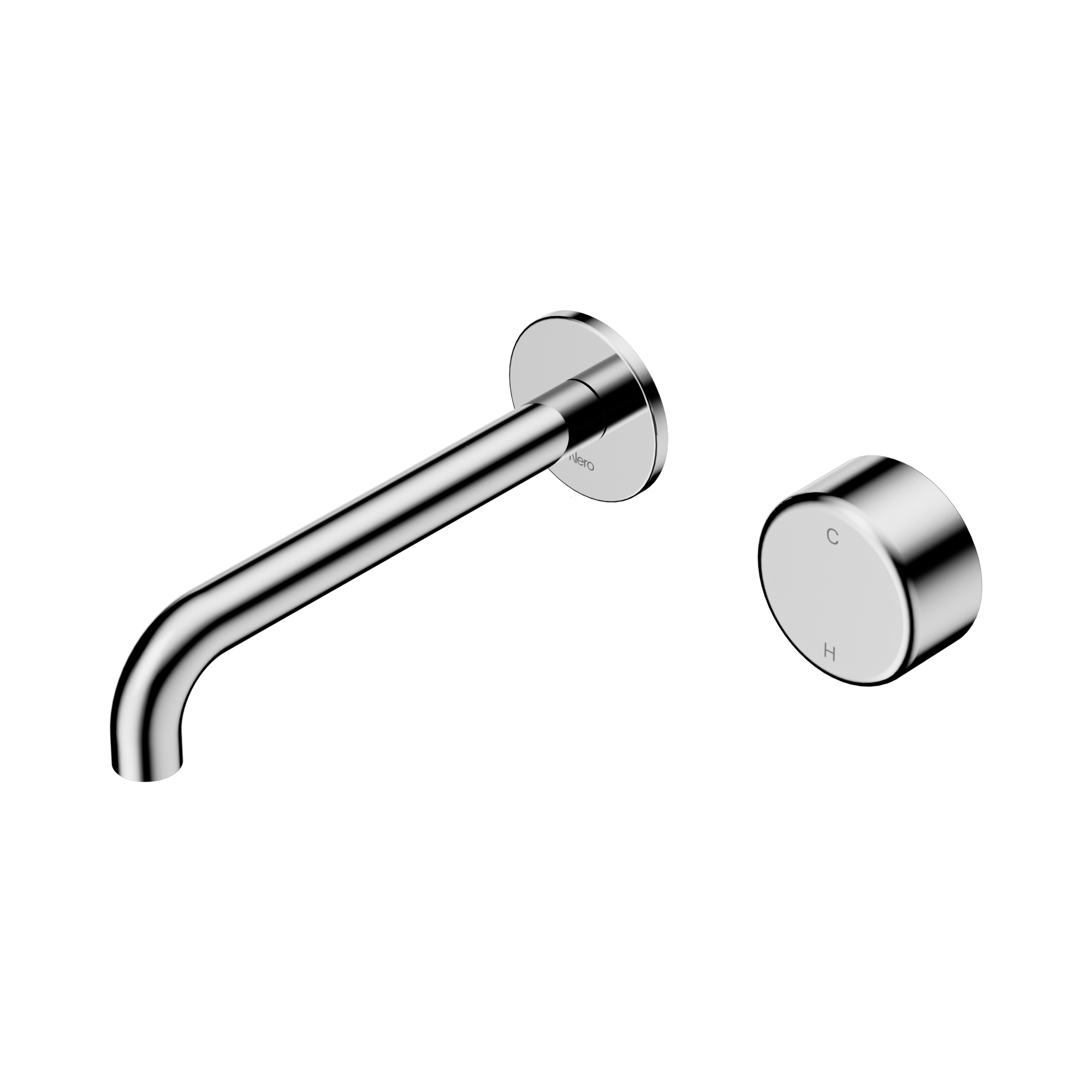 24 E072 CH Serenity Progressive Wall Basin Mixer 185mm Spout With Metal Handle Chrome image 1