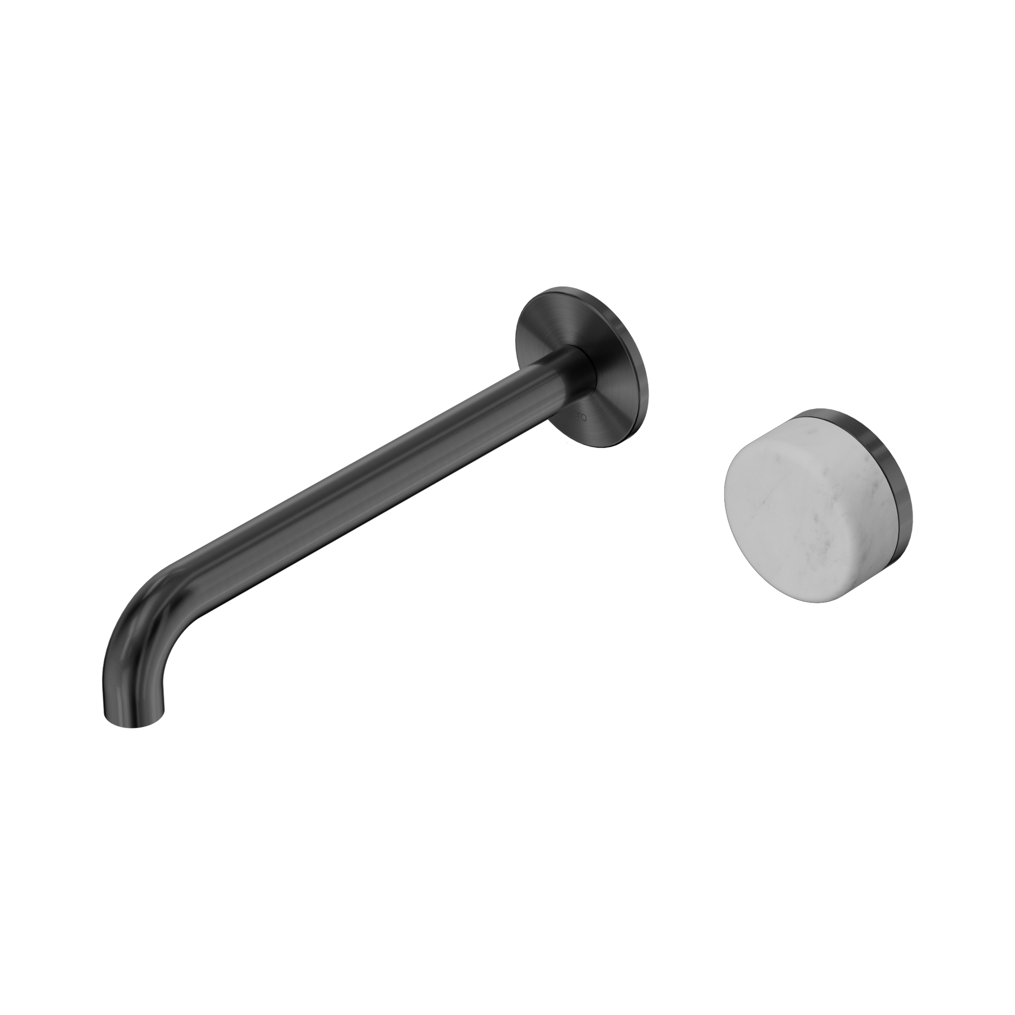 24 E073 GM Serenity Progressive Wall Basin Mixer 220mm Spout With Carrara Handle Gun Metal image 1