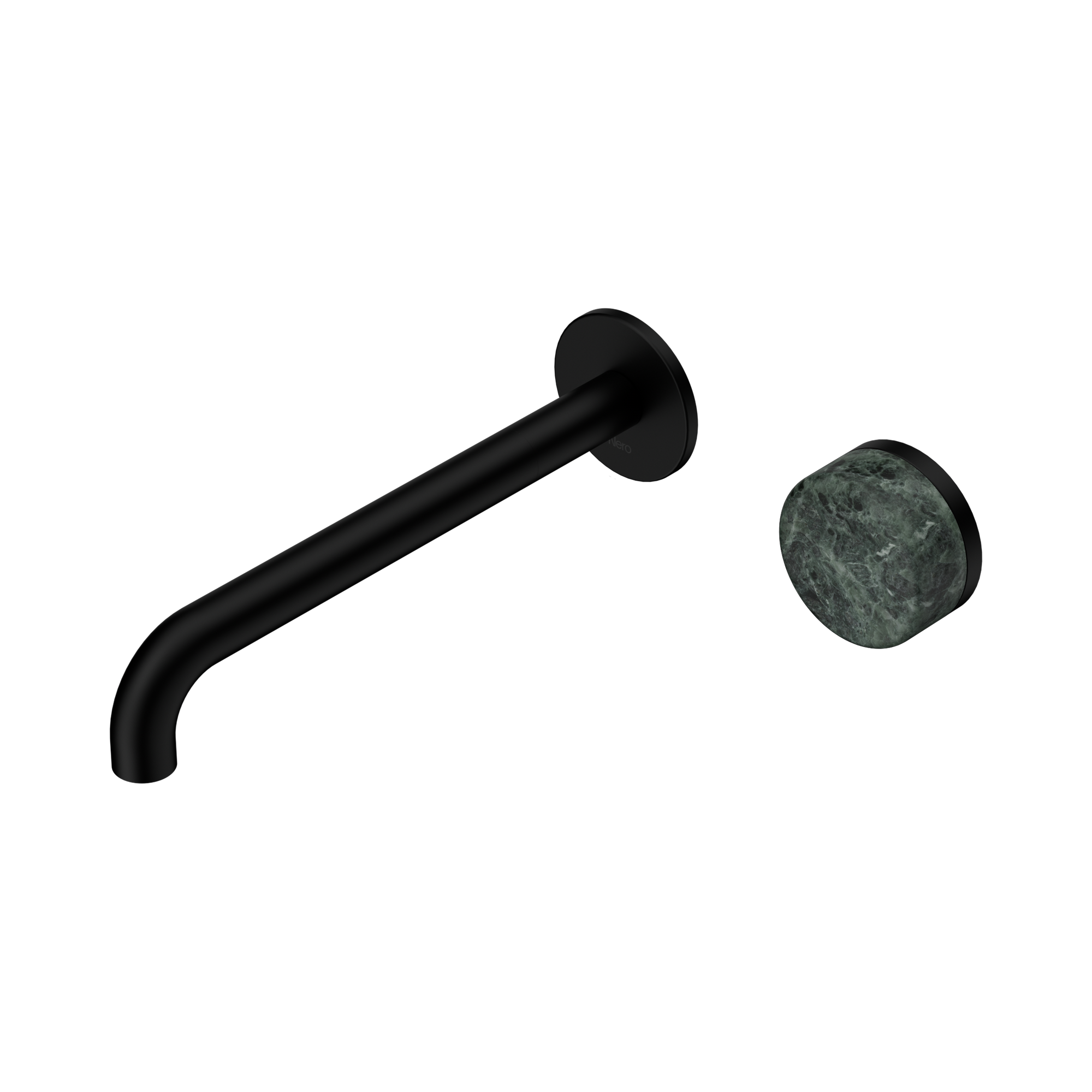 24 E074 MB Serenity Progressive Wall Basin Mixer 220mm Spout With Verde Alpi Handle Matte Black image 1