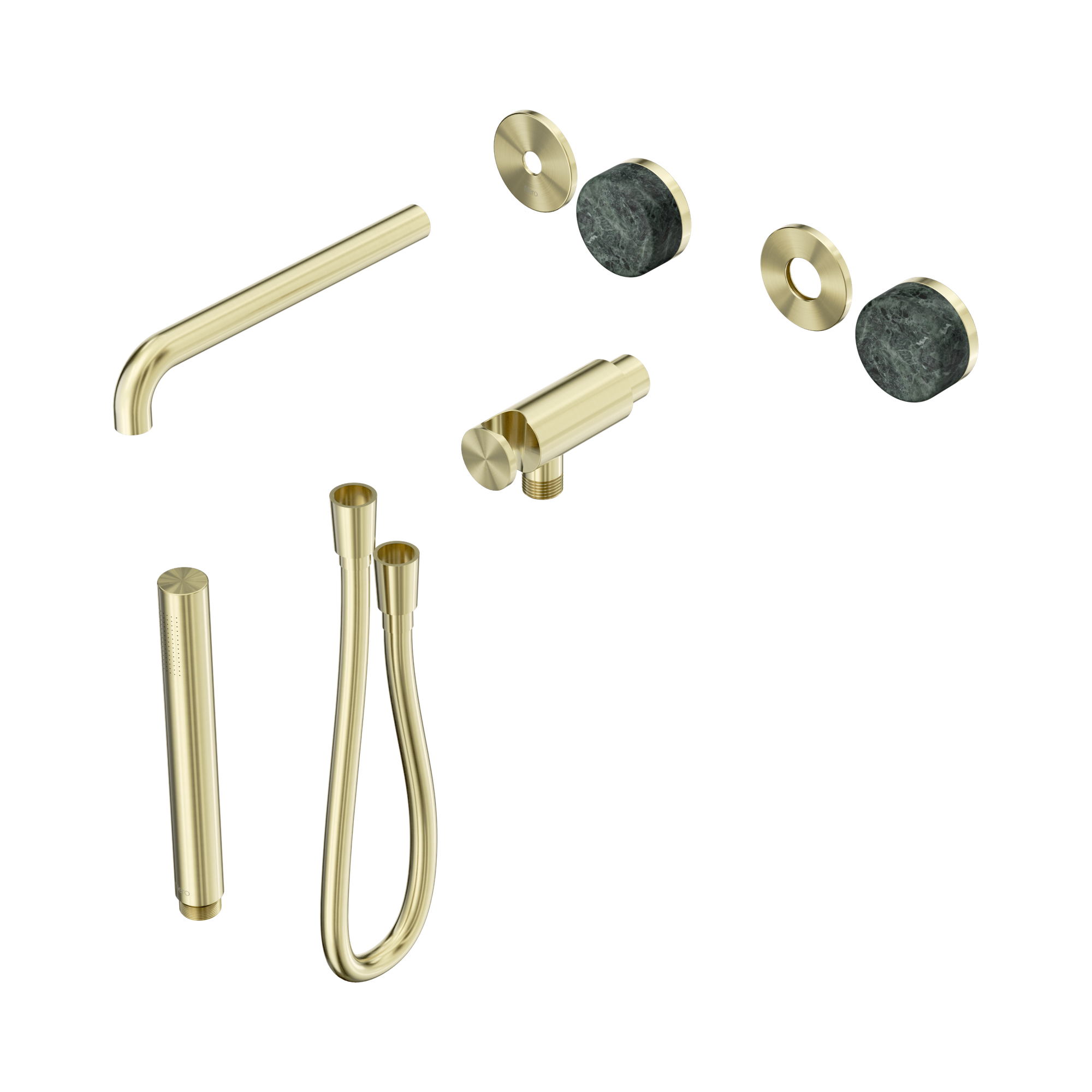 24 E080 BG Serenity Progressive Shower System With Spout With Verde Alpi Handle And Slim Shower Trim Kit Only Brushed Gold image 1