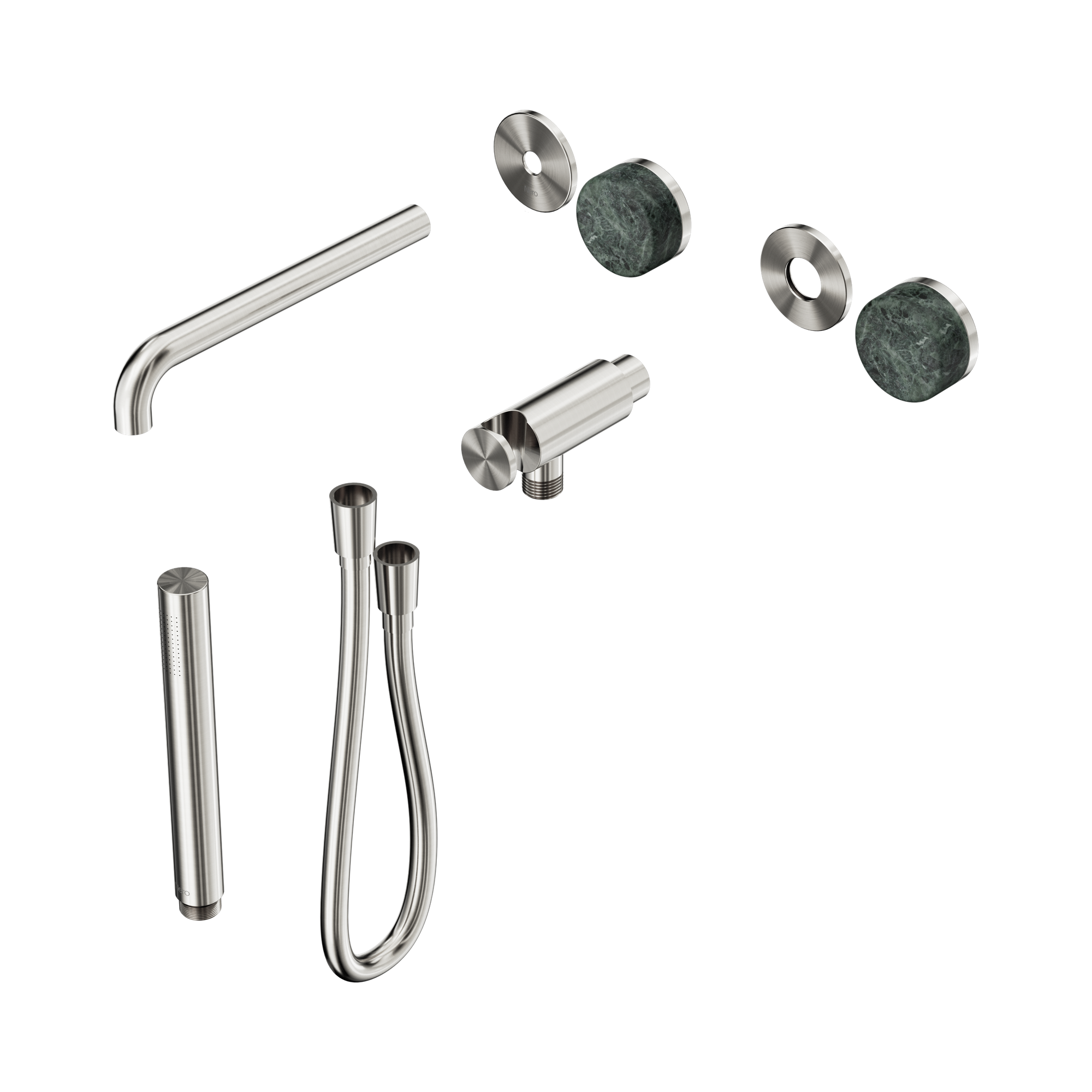 24 E080 BN Serenity Progressive Shower System With Spout With Verde Alpi Handle And Slim Shower Trim Kit Only Brushed Nickel image 1