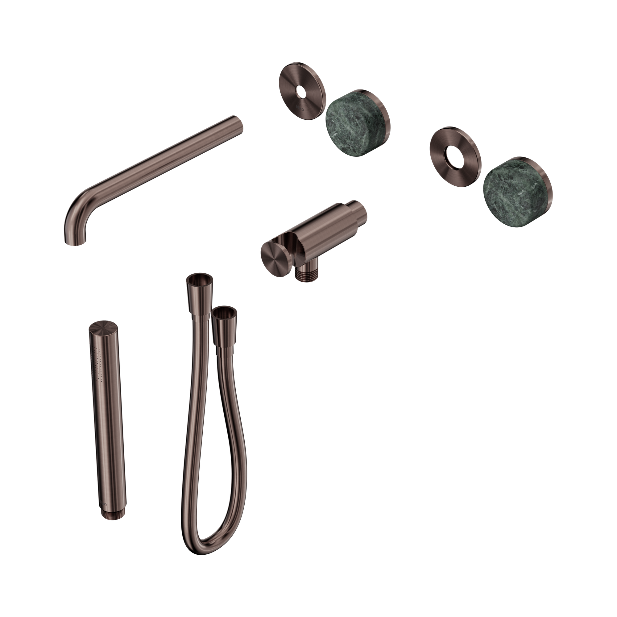 24 E080 BZ Serenity Progressive Shower System With Spout With Verde Alpi Handle And Slim Shower Trim Kit Only Brushed Bronze image 1