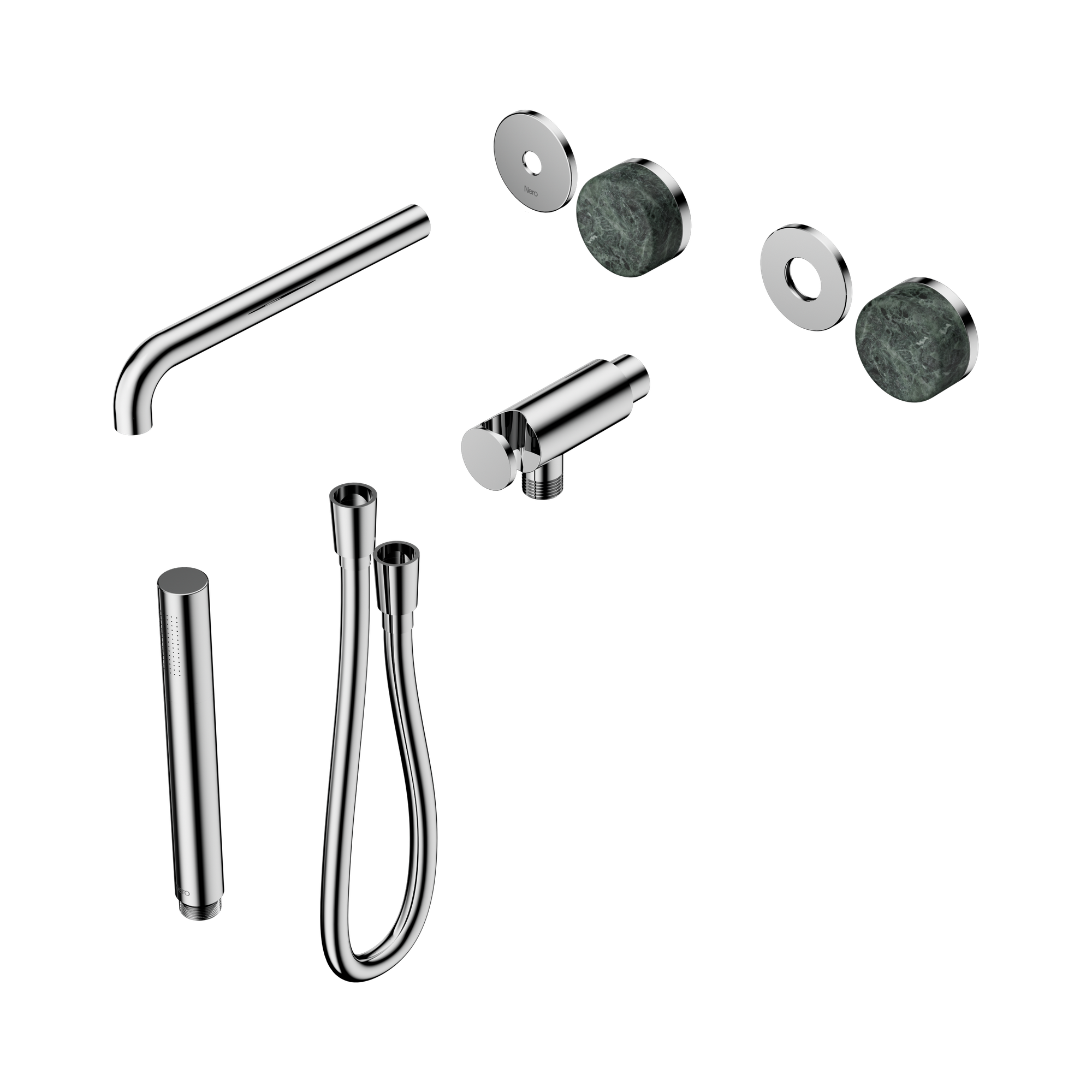 24 E080 CH Serenity Progressive Shower System With Spout With Verde Alpi Handle And Slim Shower Trim Kit Only Chrome image 1