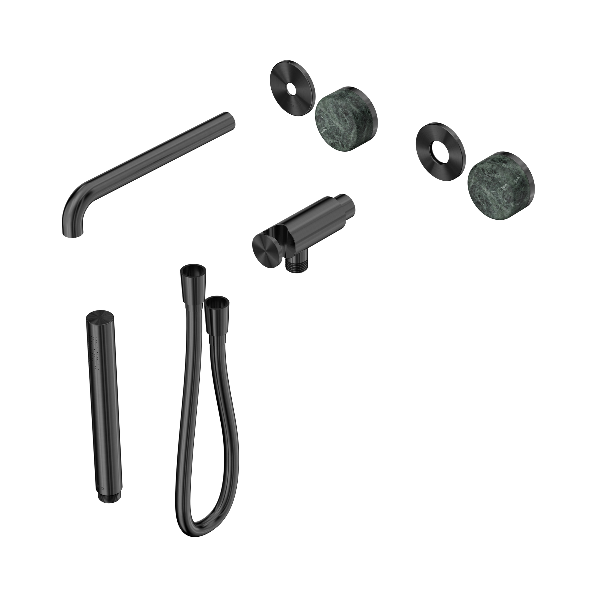 24 E080 GM Serenity Progressive Shower System With Spout With Verde Alpi Handle And Slim Shower Trim Kit Only Gun Metal image 1