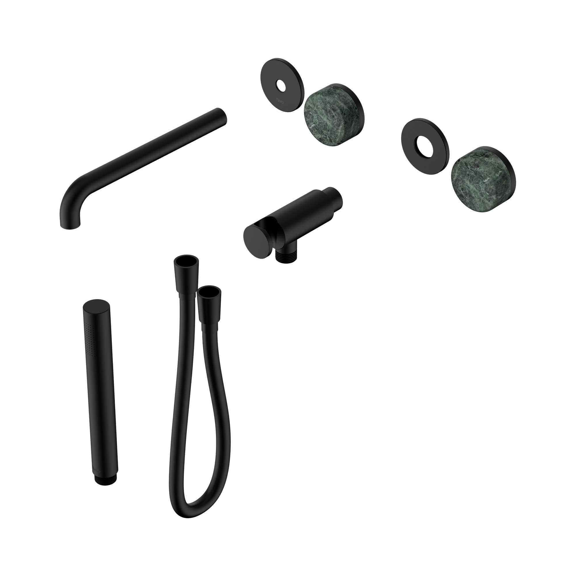 24 E080 MB Serenity Progressive Shower System With Spout With Verde Alpi Handle And Slim Shower Trim Kit Only Matte Black image 1