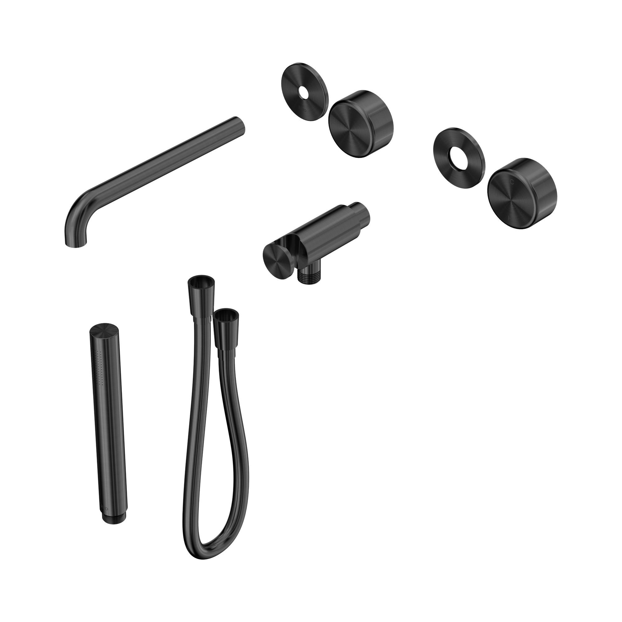 24 E084 GM Serenity Progressive Shower System With Spout With Metal Handle And Slim Shower Trim Kit Only Gun Metal image 1