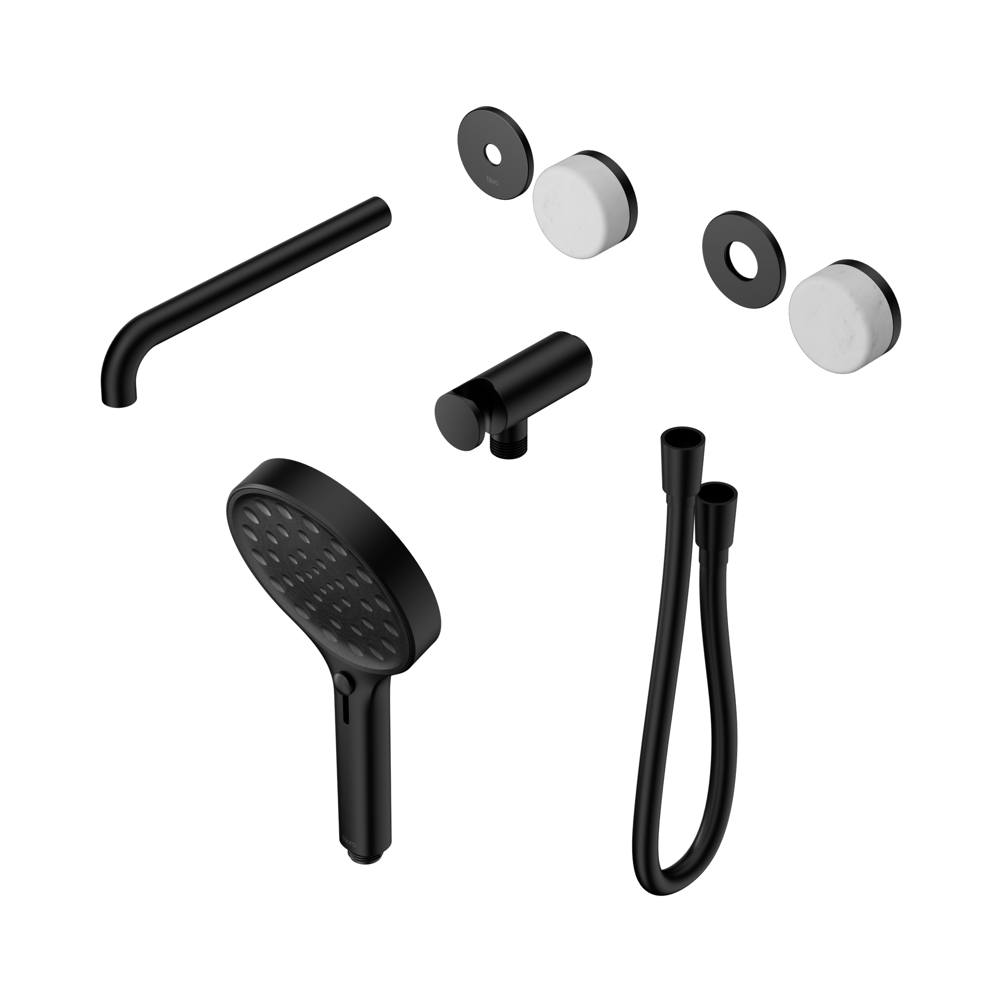 24 E085 MB Serenity Progressive Shower System With Spout With Carrara Handle And Serenity Hand Shower Trim Kit Only Matte Black image 1